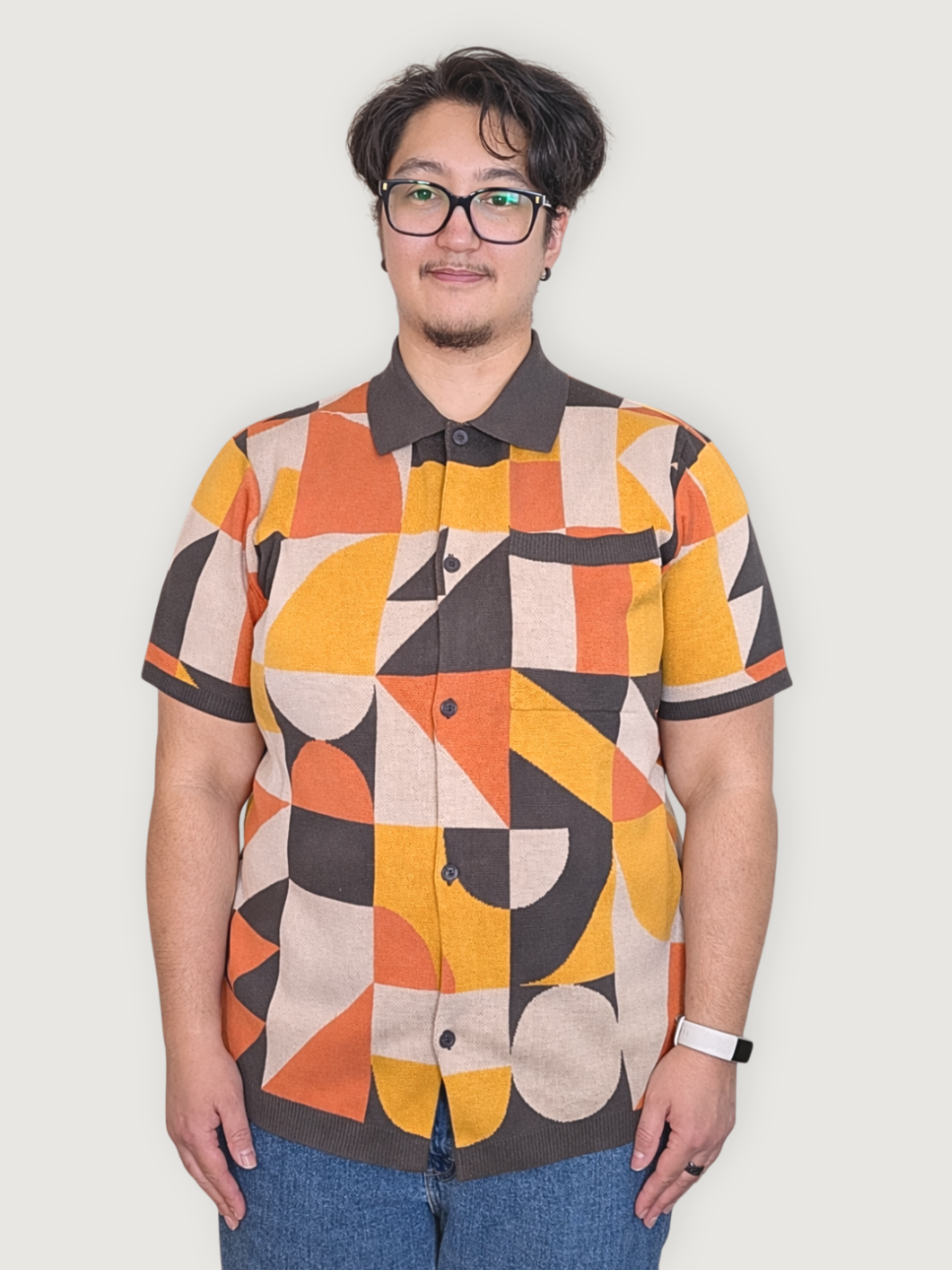 Bauhaus Button Up - Sleepy Peach 2982