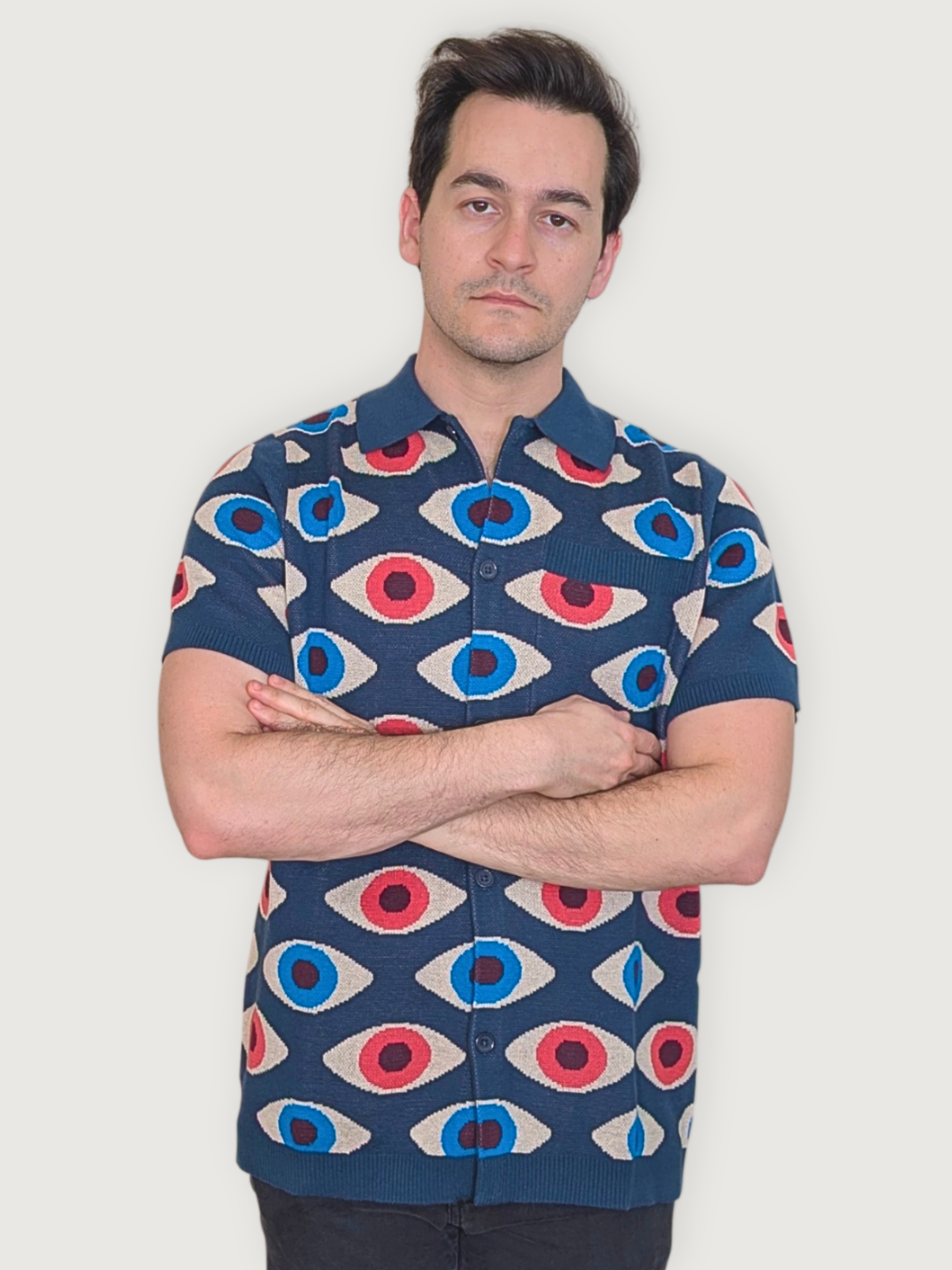 Bauhaus Eyeball Button Up - Sleepy Peach434