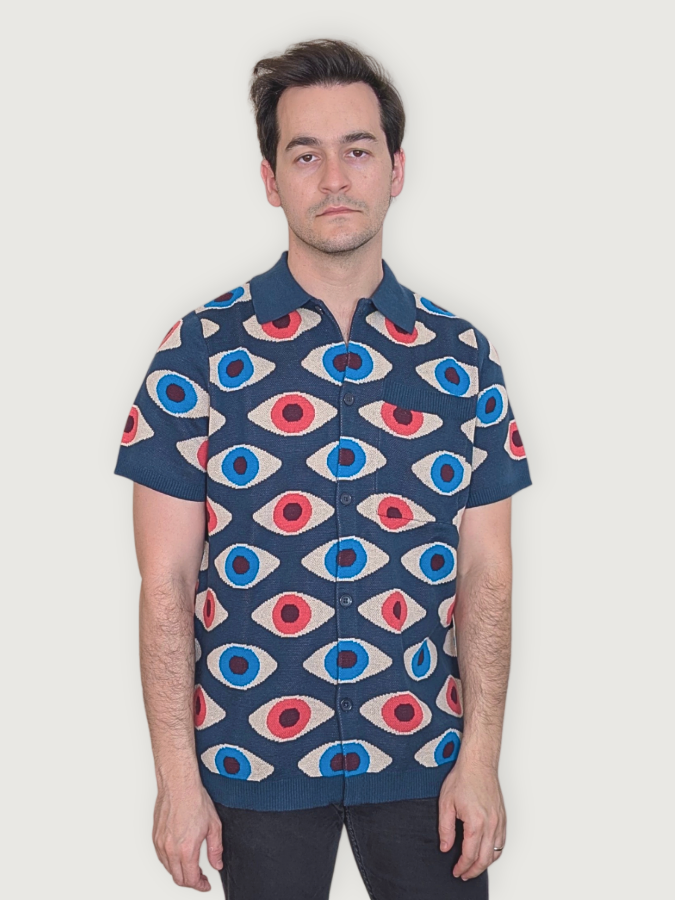 Bauhaus Eyeball Button Up - Sleepy Peach434