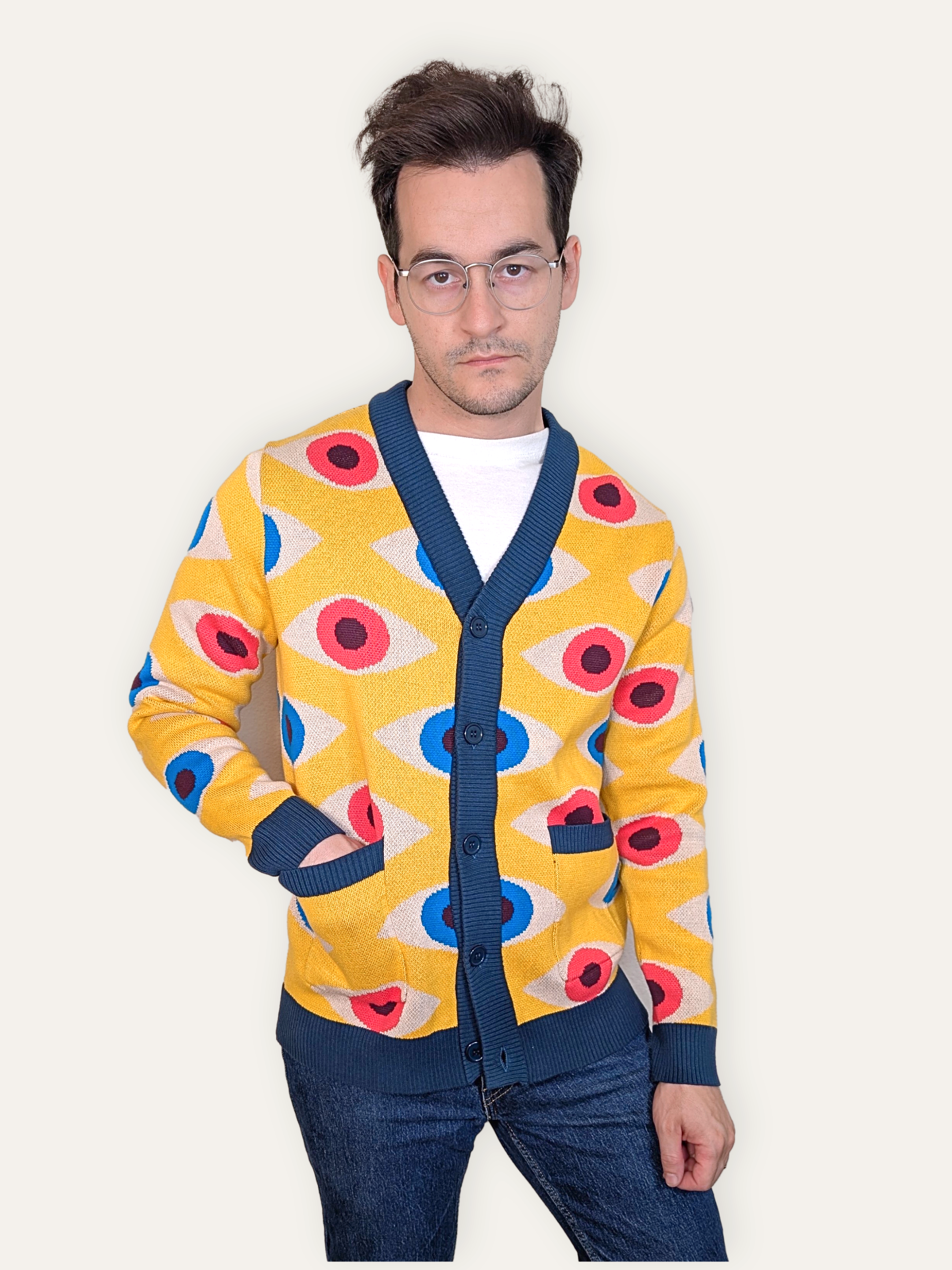 Sleepy Peach - Bauhaus Eyeball Cardigan