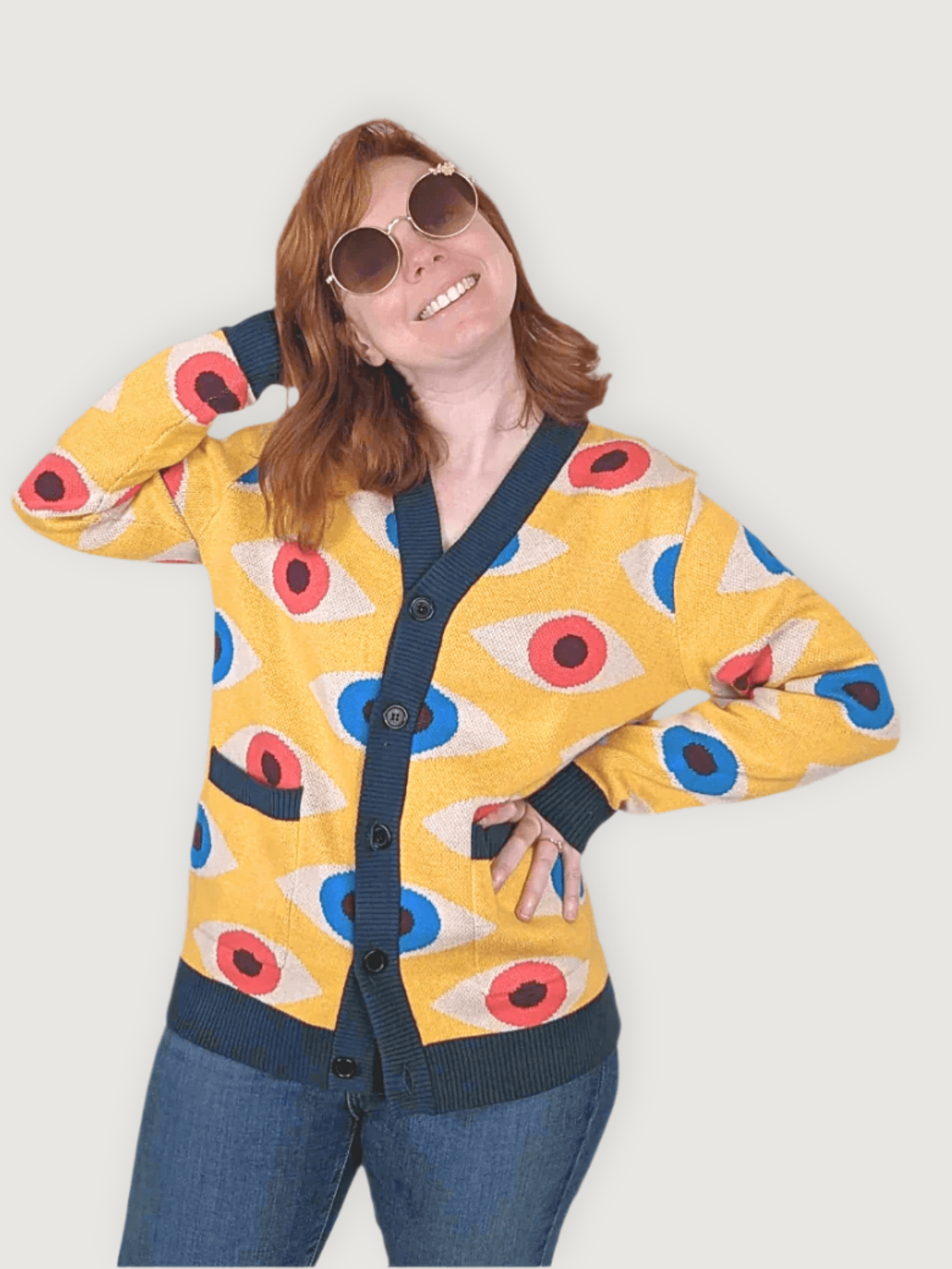 Bauhaus Eyeball Cardigan - Sleepy Peach 292