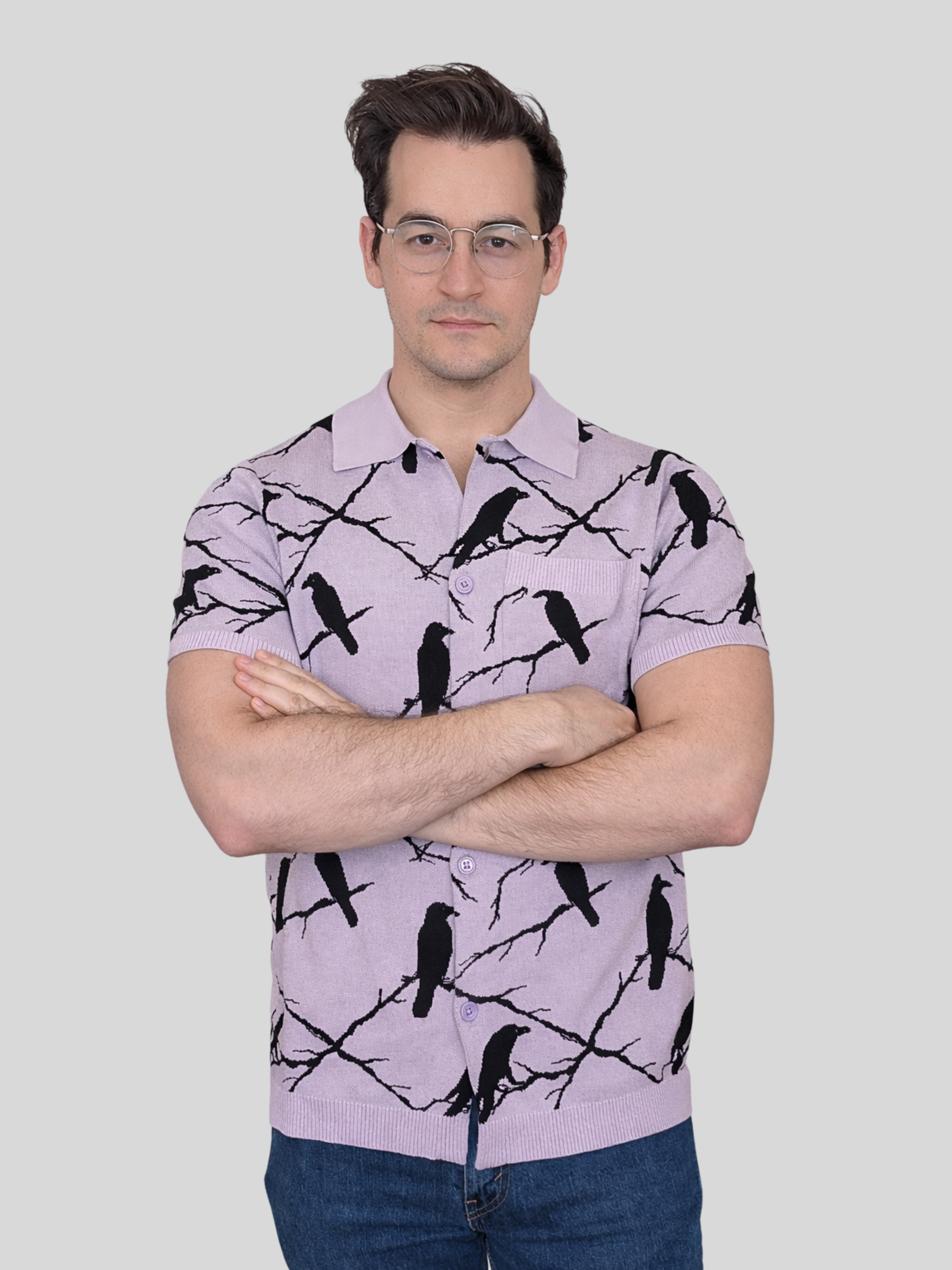 Big Crow Button Up - Sleepy Peach