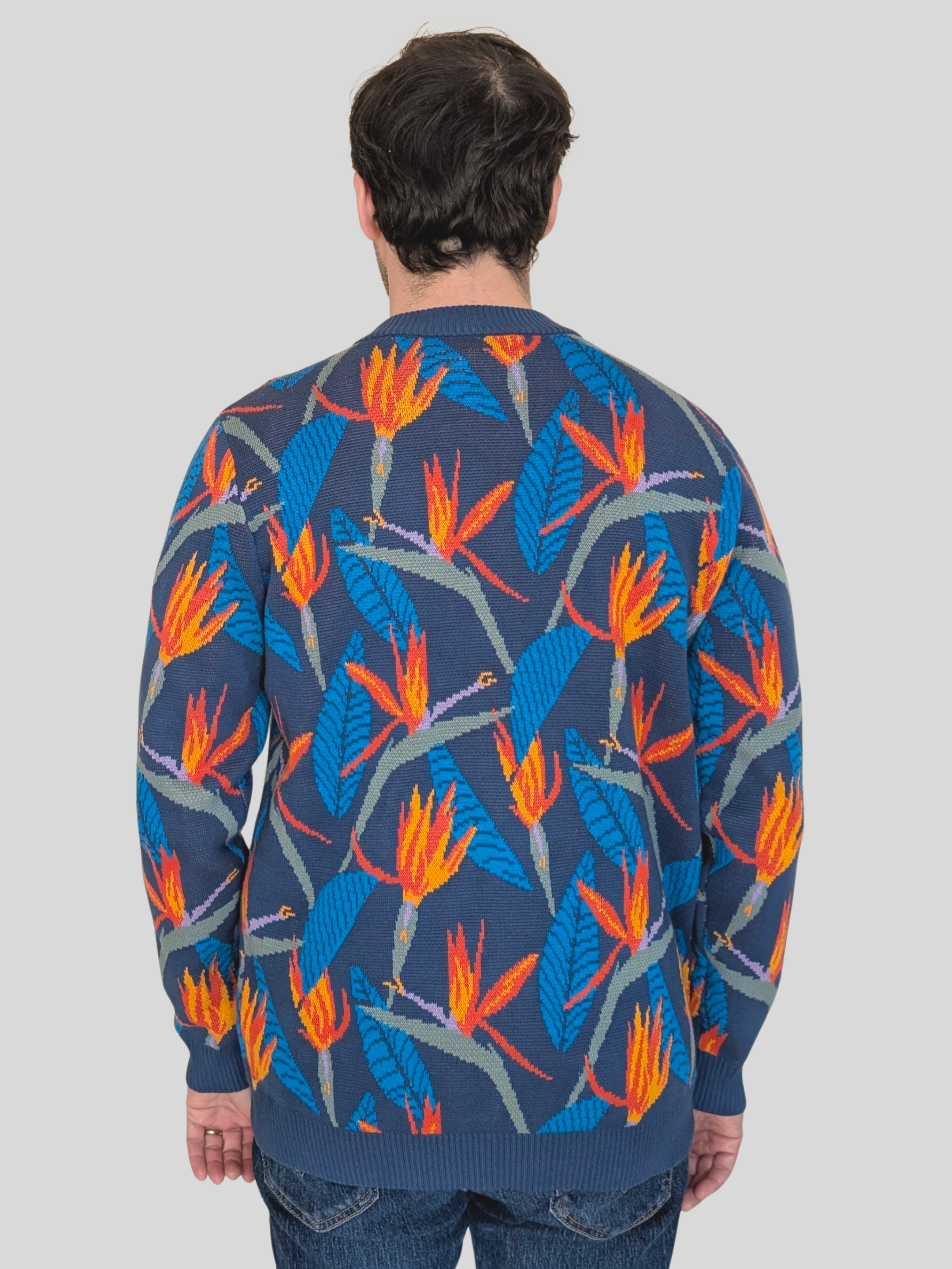 Bird of Paradise Strelitzia Cardigan - Sleepy Peach