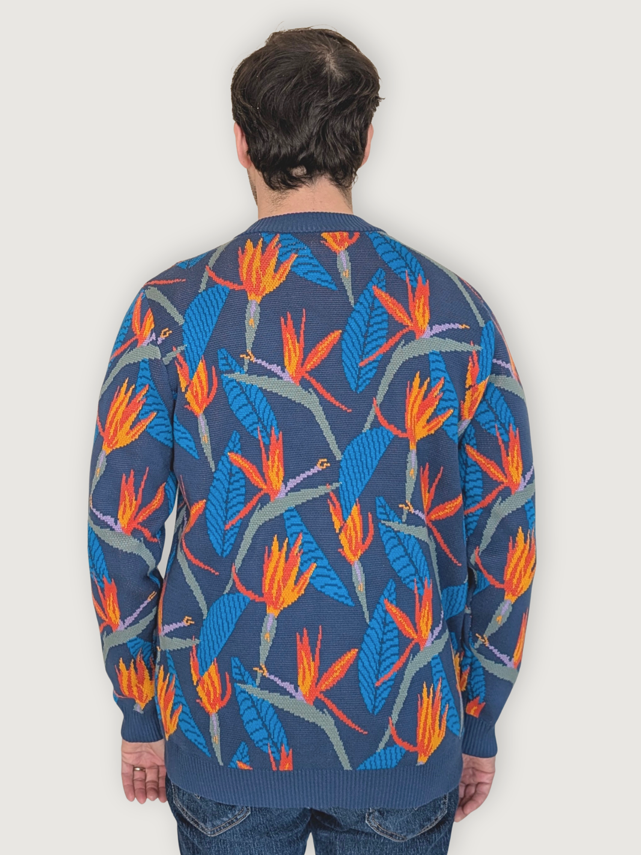 Bird of Paradise Strelitzia Cardigan - Sleepy Peach
