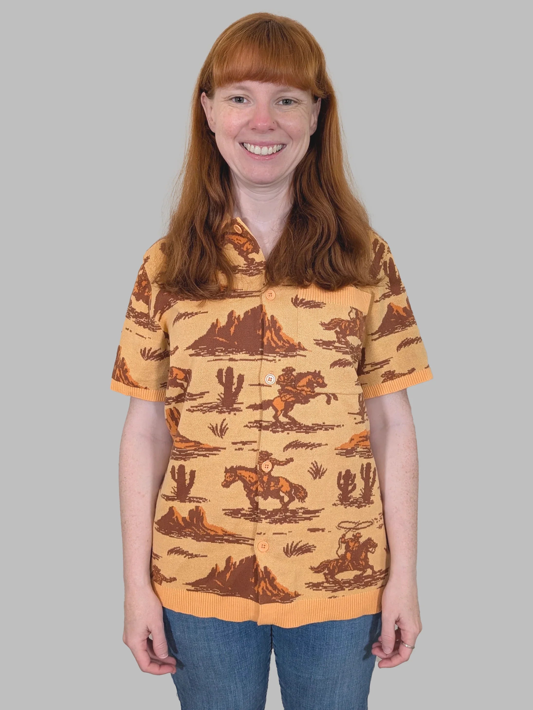 Camp Americana Button Up - Sleepy Peach