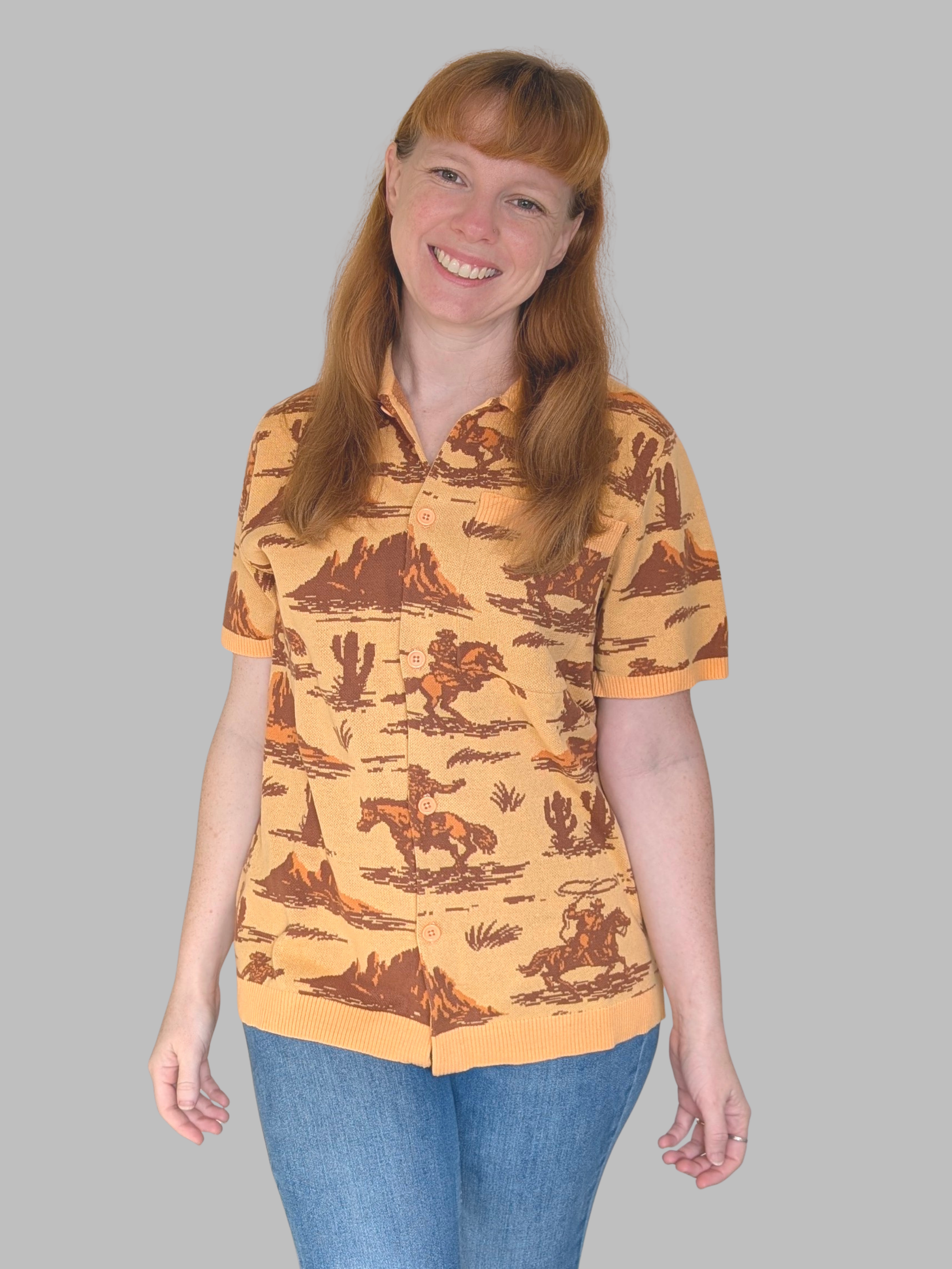 Camp Americana Button Up - Sleepy Peach