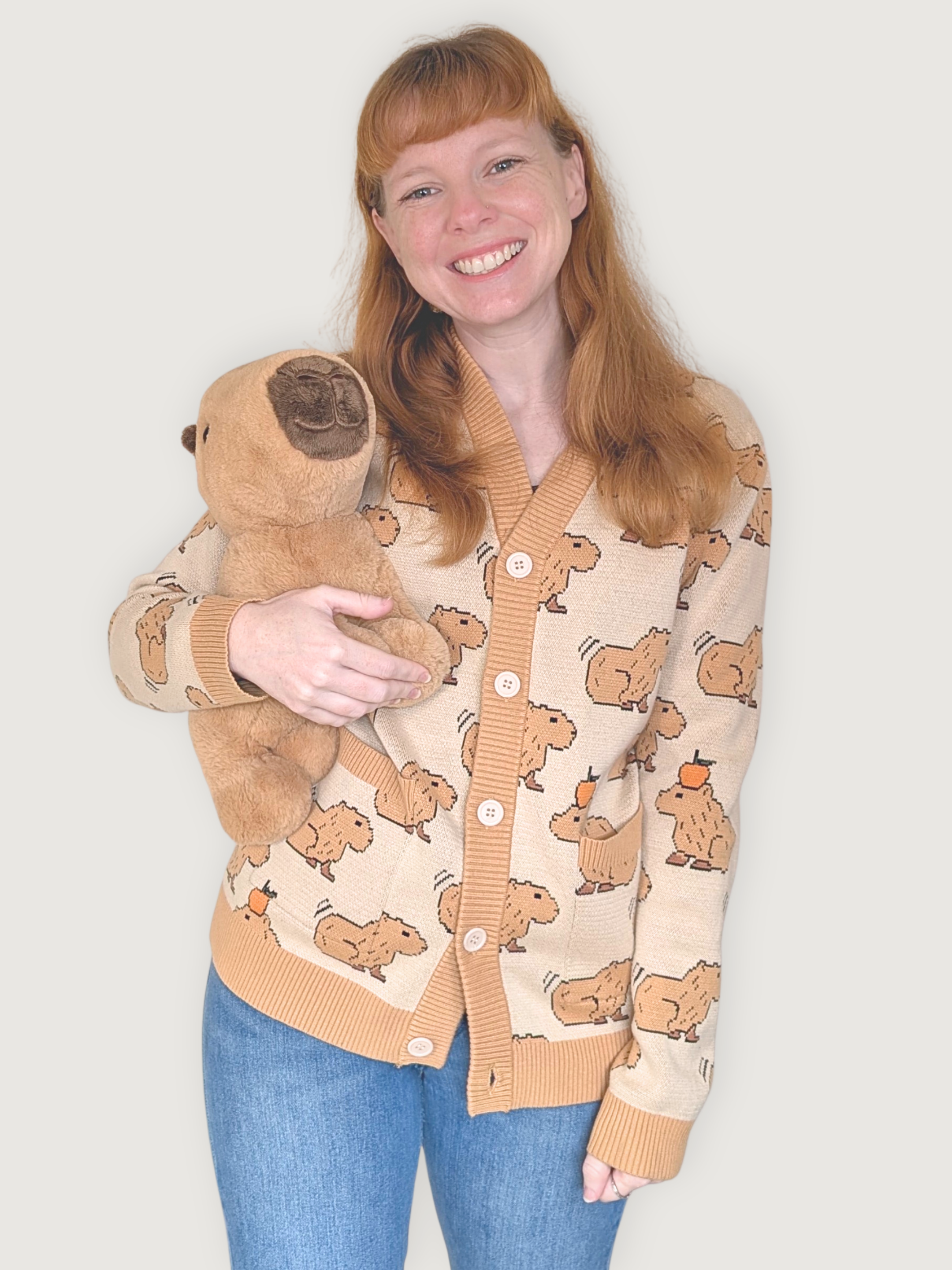 Capybara Cardigan - Sleepy Peach 14