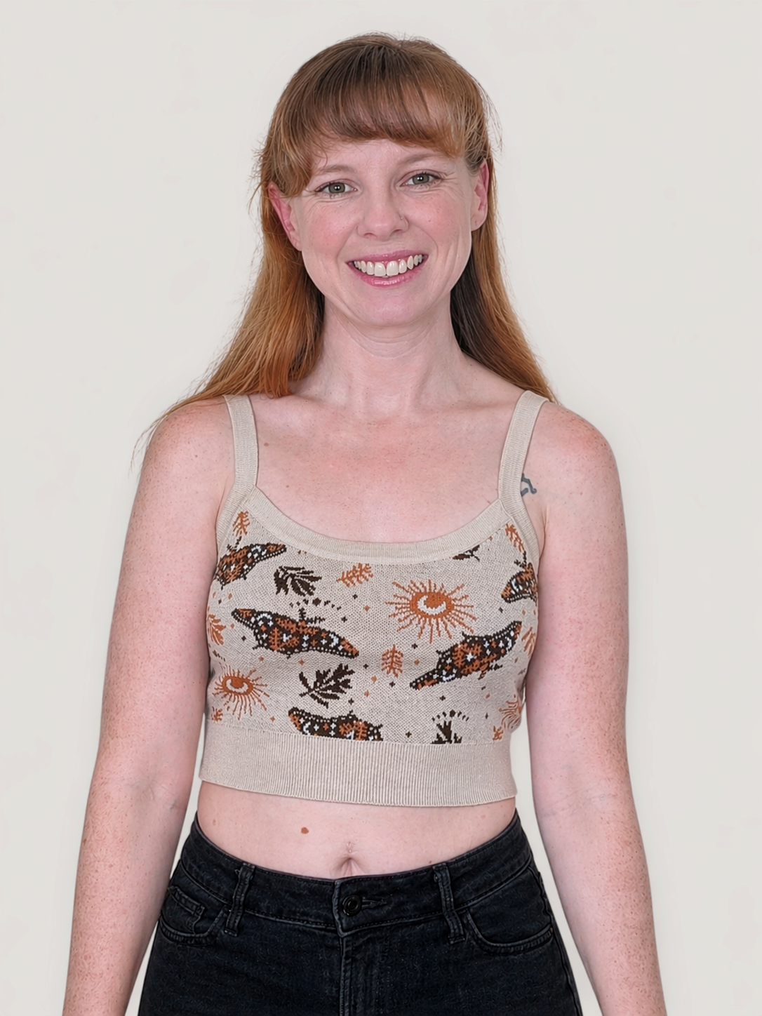 Sleepy Peach - Celestial Moth Crop Top