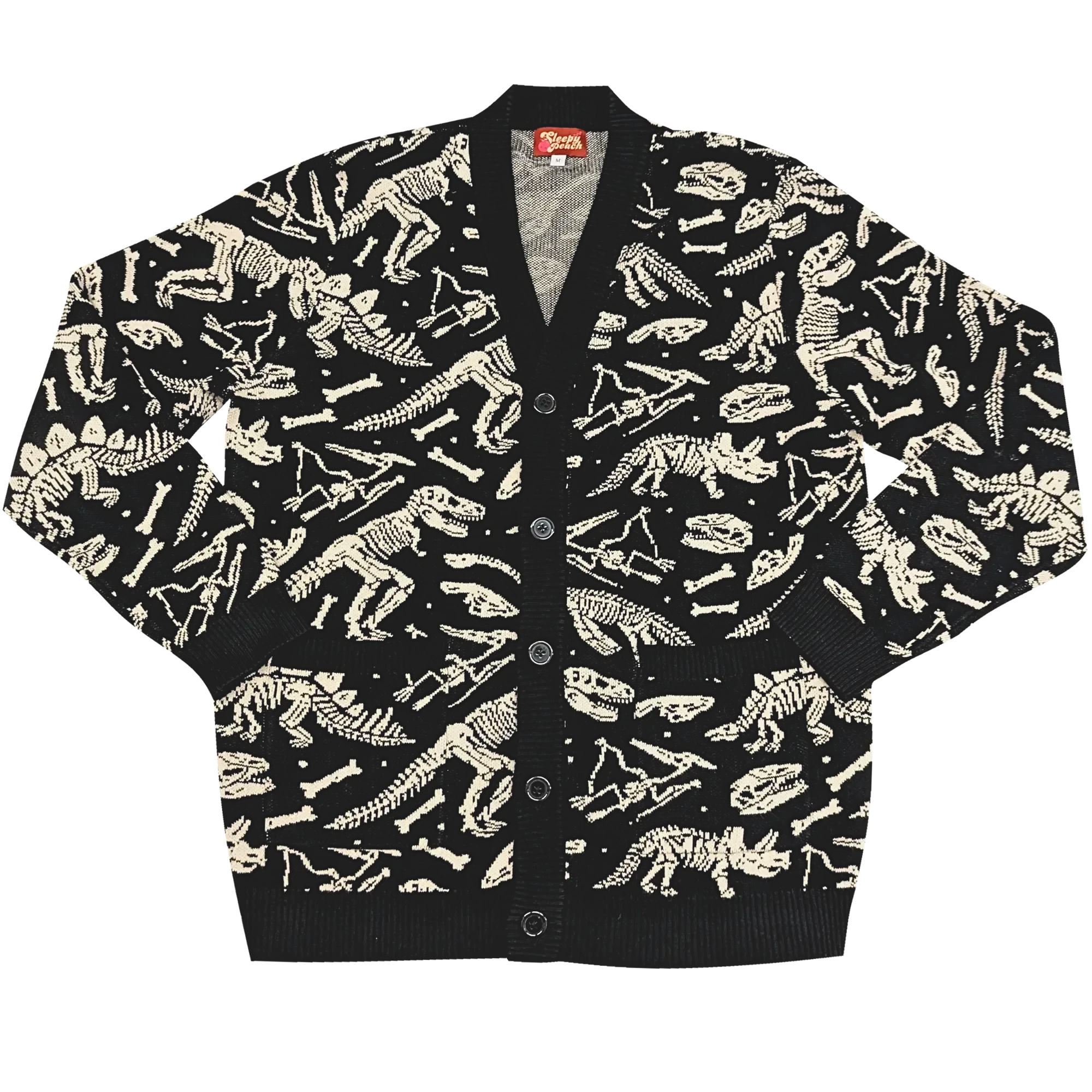 Dinosaur Fossil Cardigan - Sleepy Peach 49