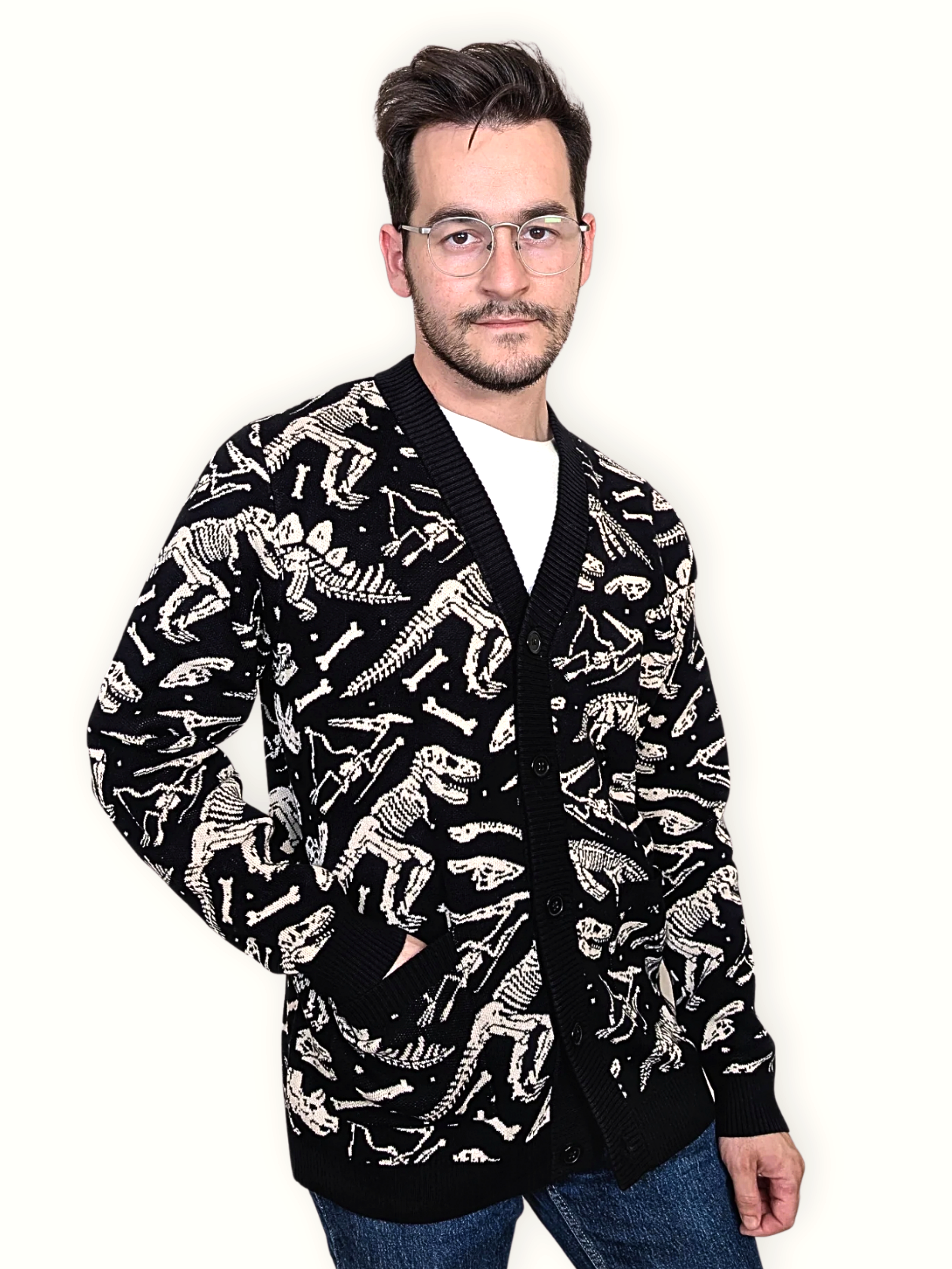 Sleepy Peach - Dinosaur Fossil Cardigan