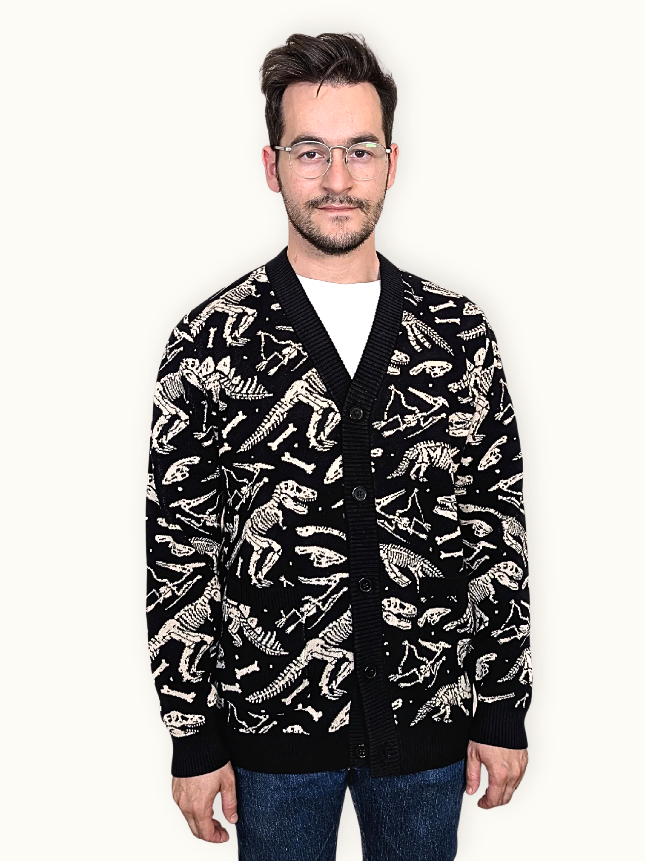 Sleepy Peach - Dinosaur Fossil Cardigan