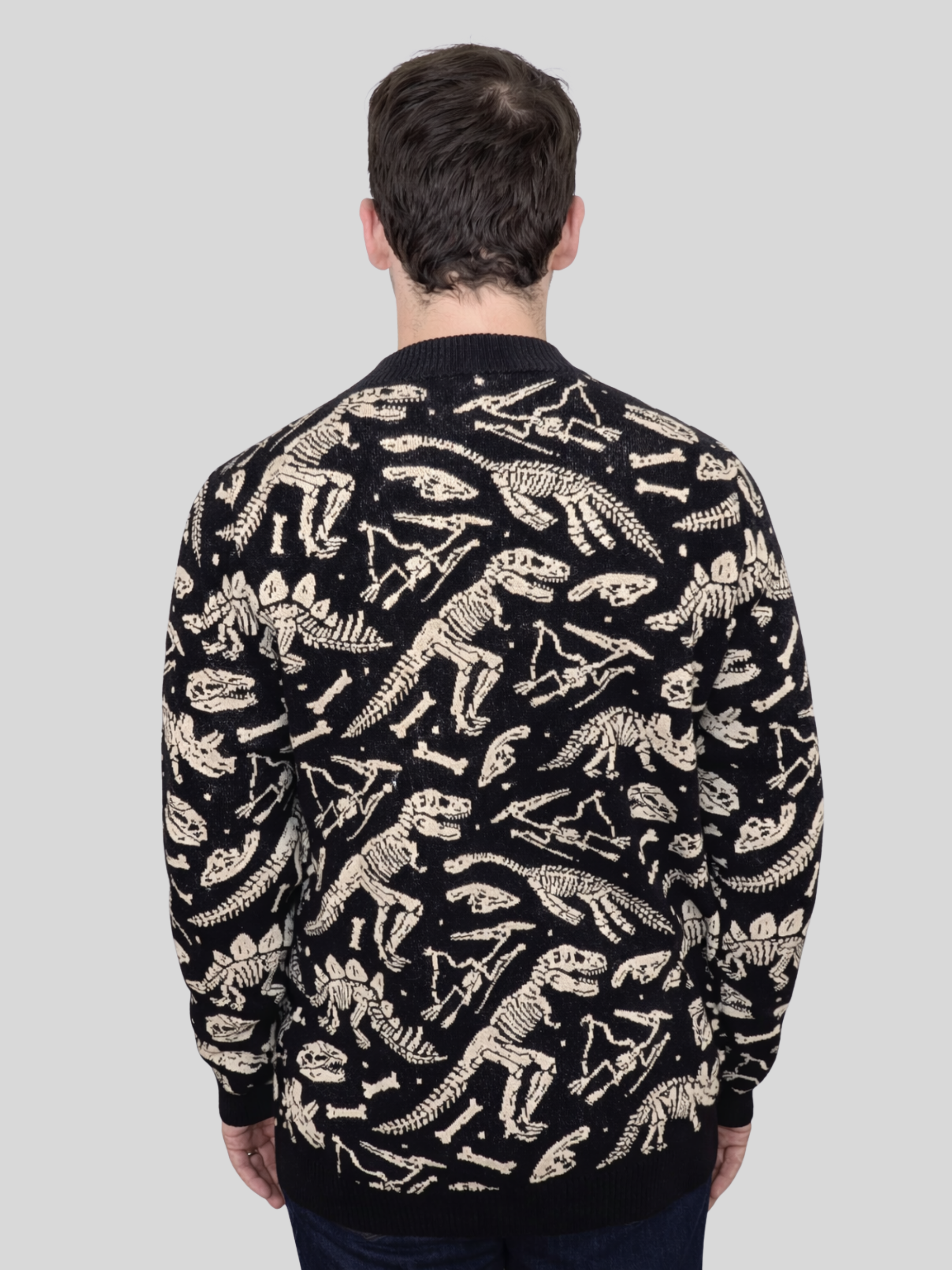 Dinosaur Fossil Cardigan - Sleepy Peach