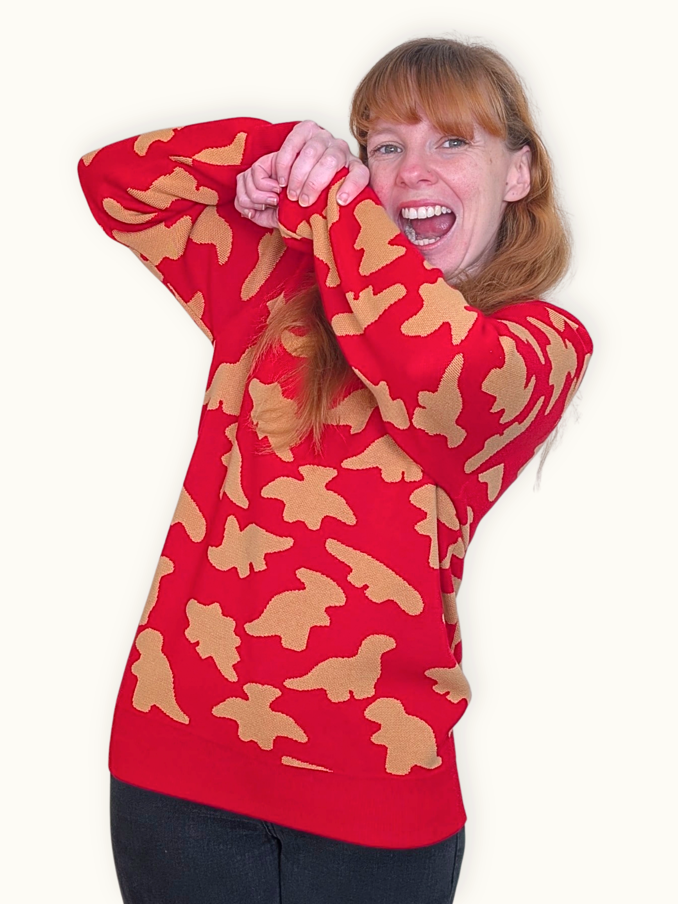 Sleepy Peach - Dinosaur Nugget Sweater