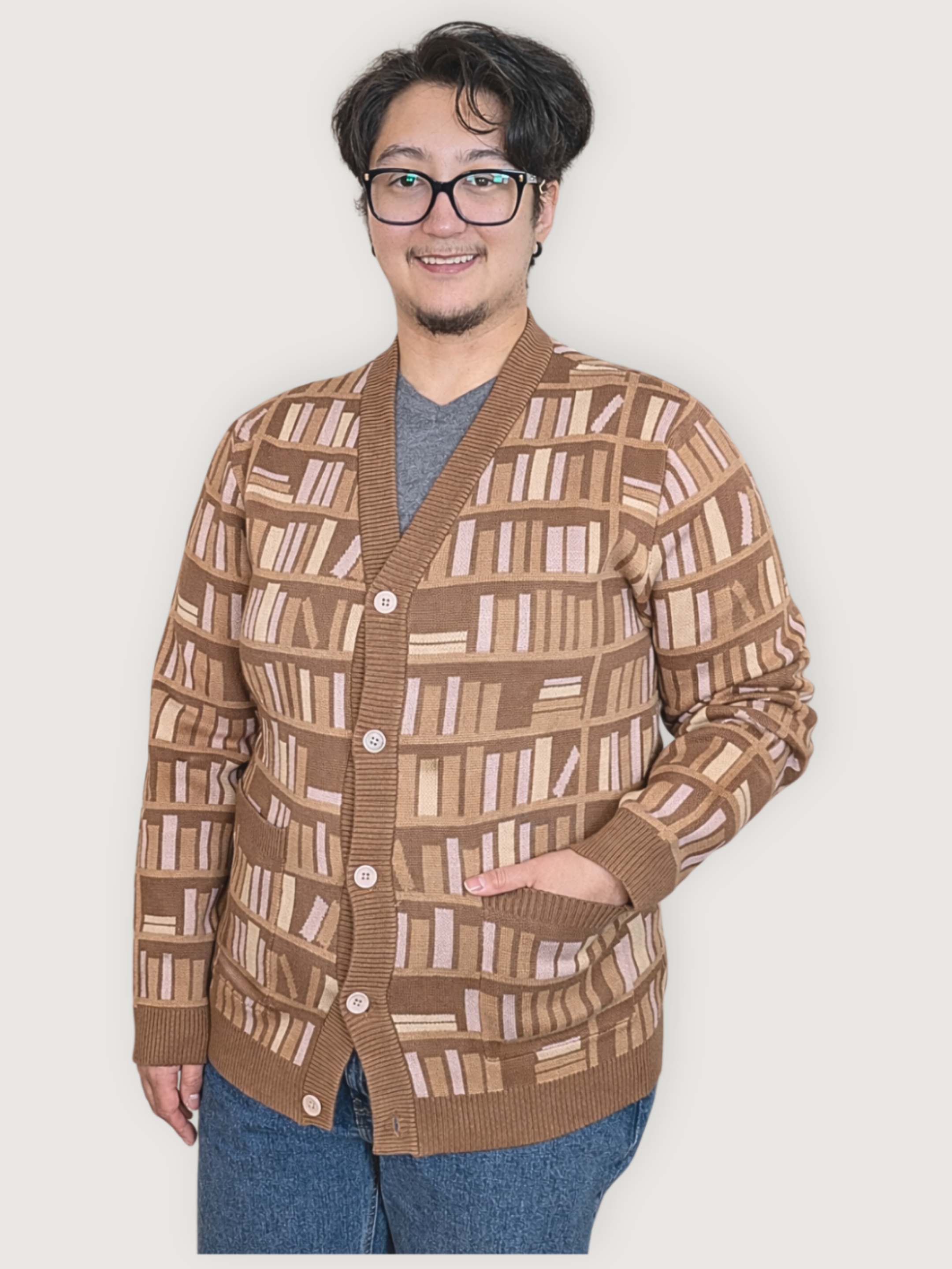 Librarian Cardigan - Sleepy Peach