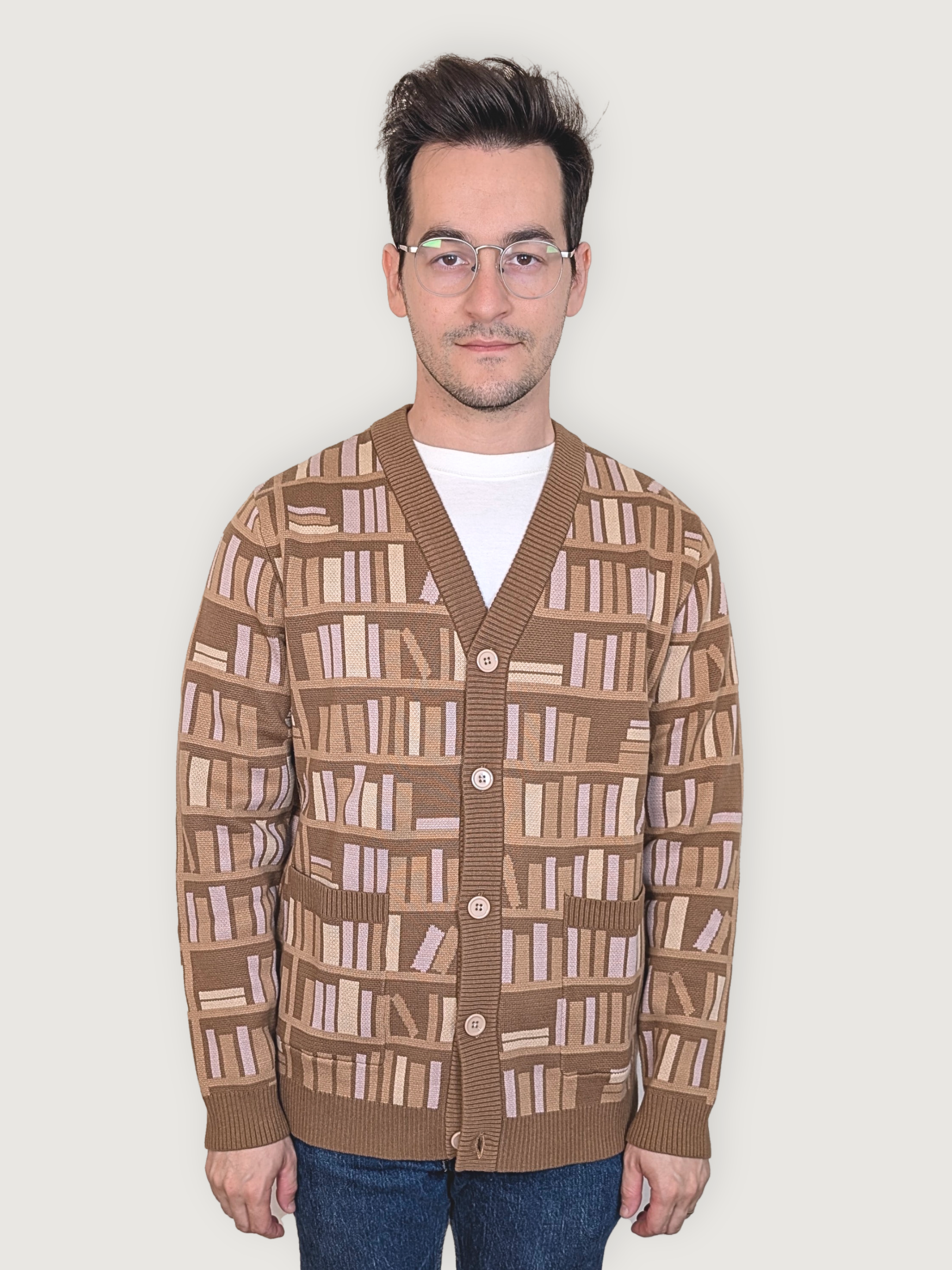 Librarian Cardigan - Sleepy Peach