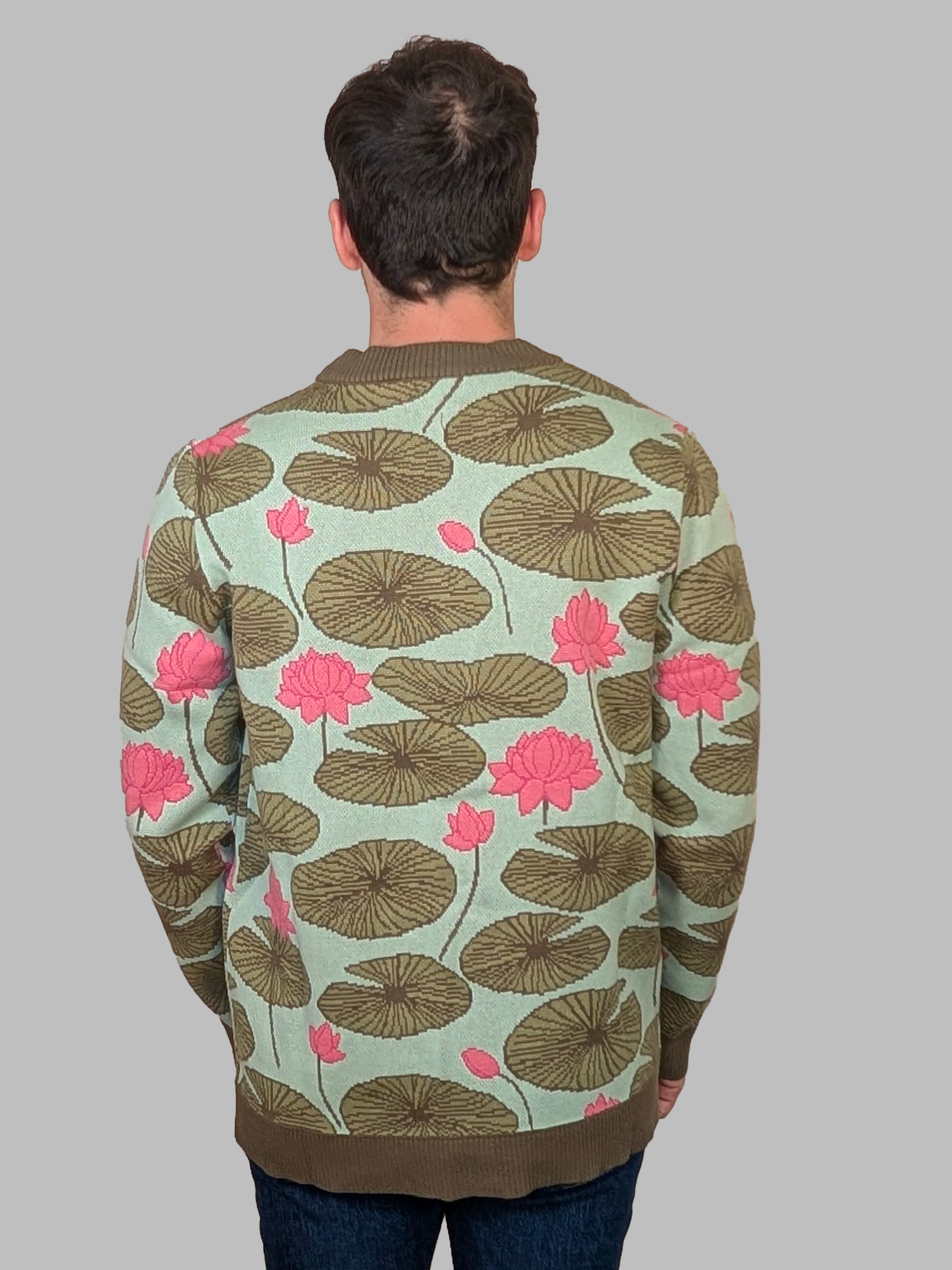 Lily Pad with Frog Cardigan - Sleepy Peach