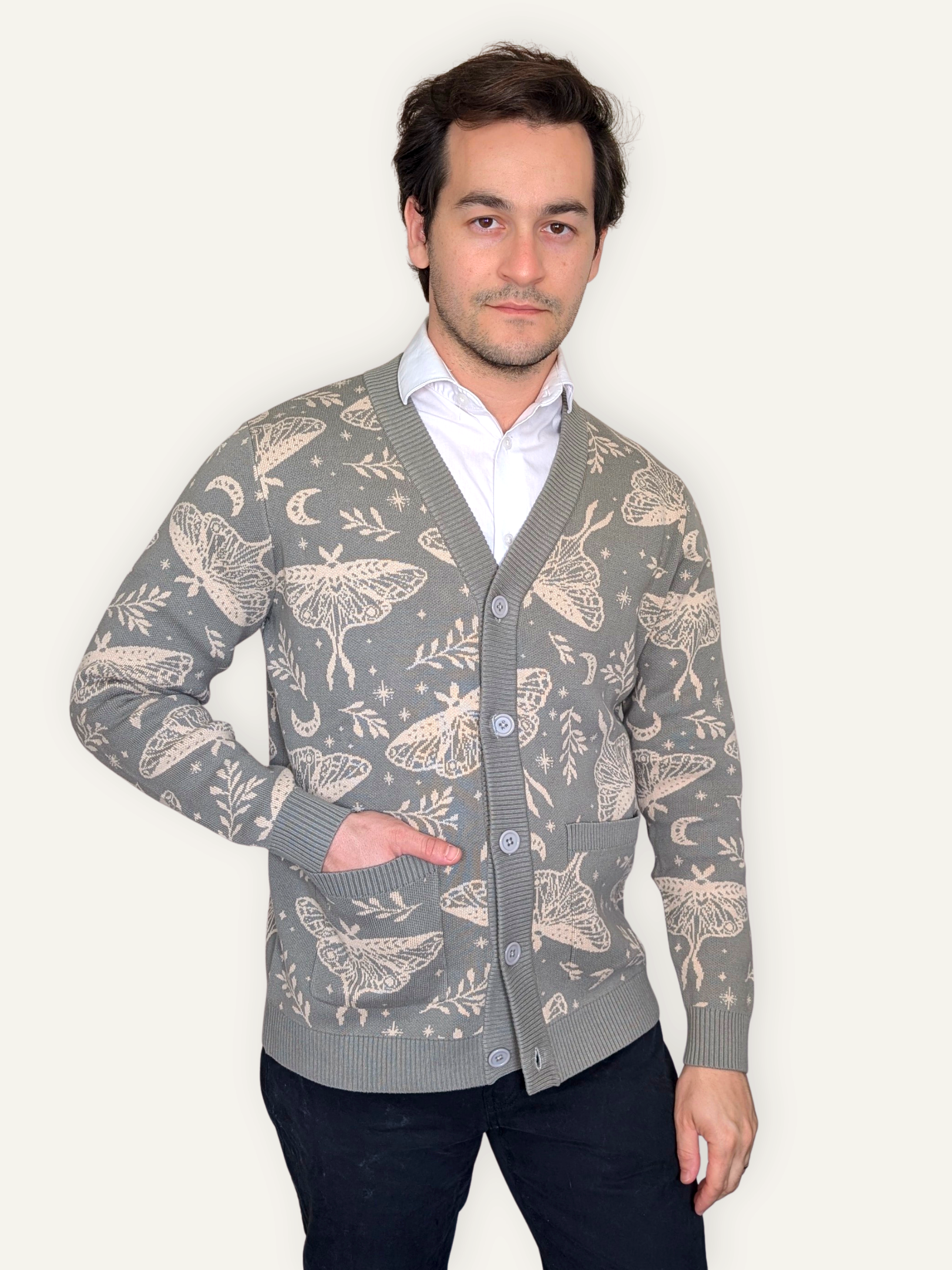 Luna Moth Cardigan - Sleepy Peach