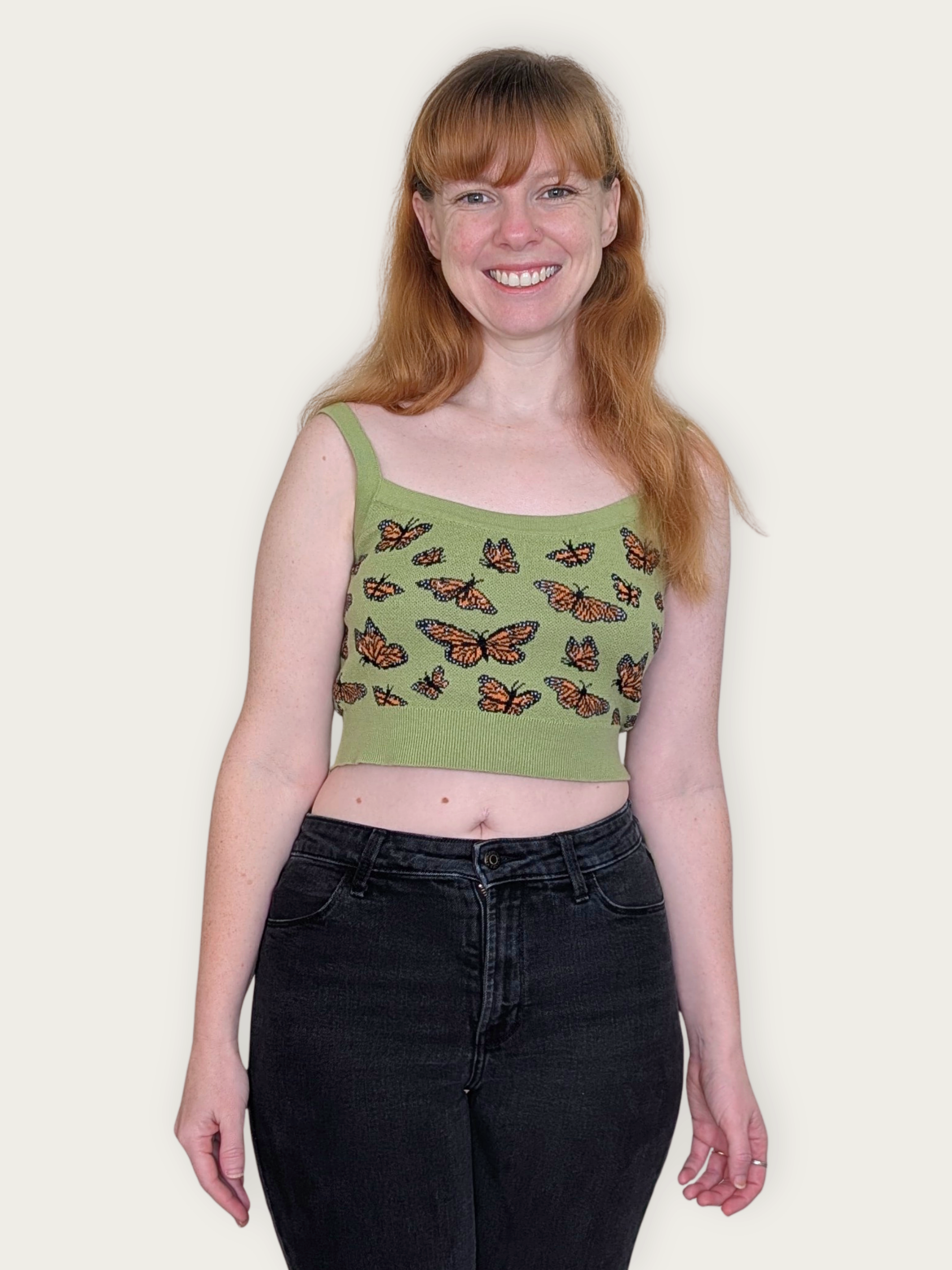 Sleepy Peach - Monarch Butterfly Crop Top