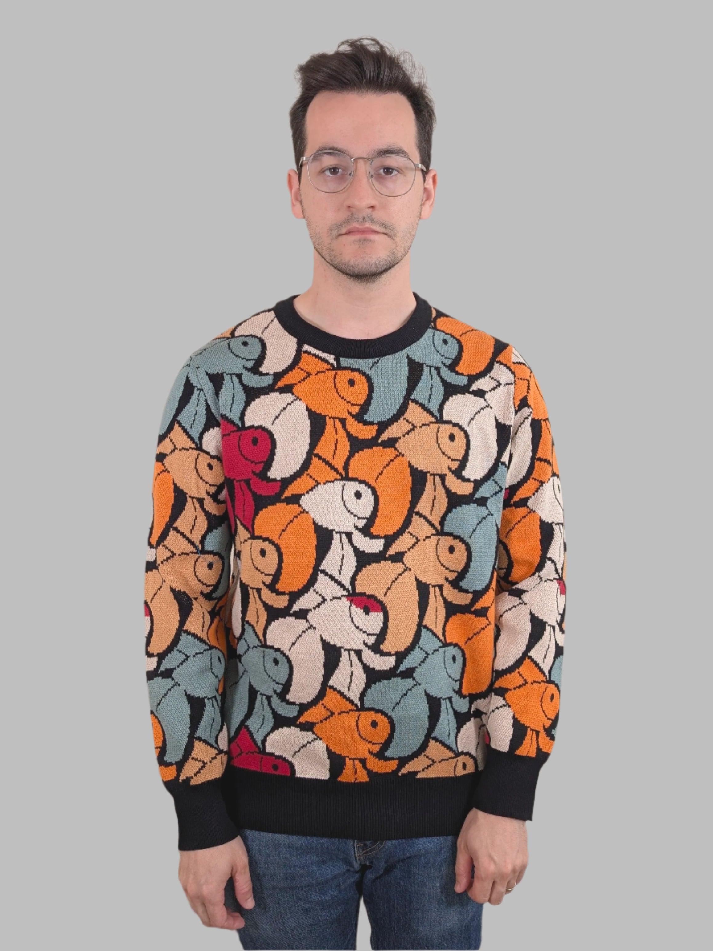 Muted Goldfish Sweater - Sleepy Peach