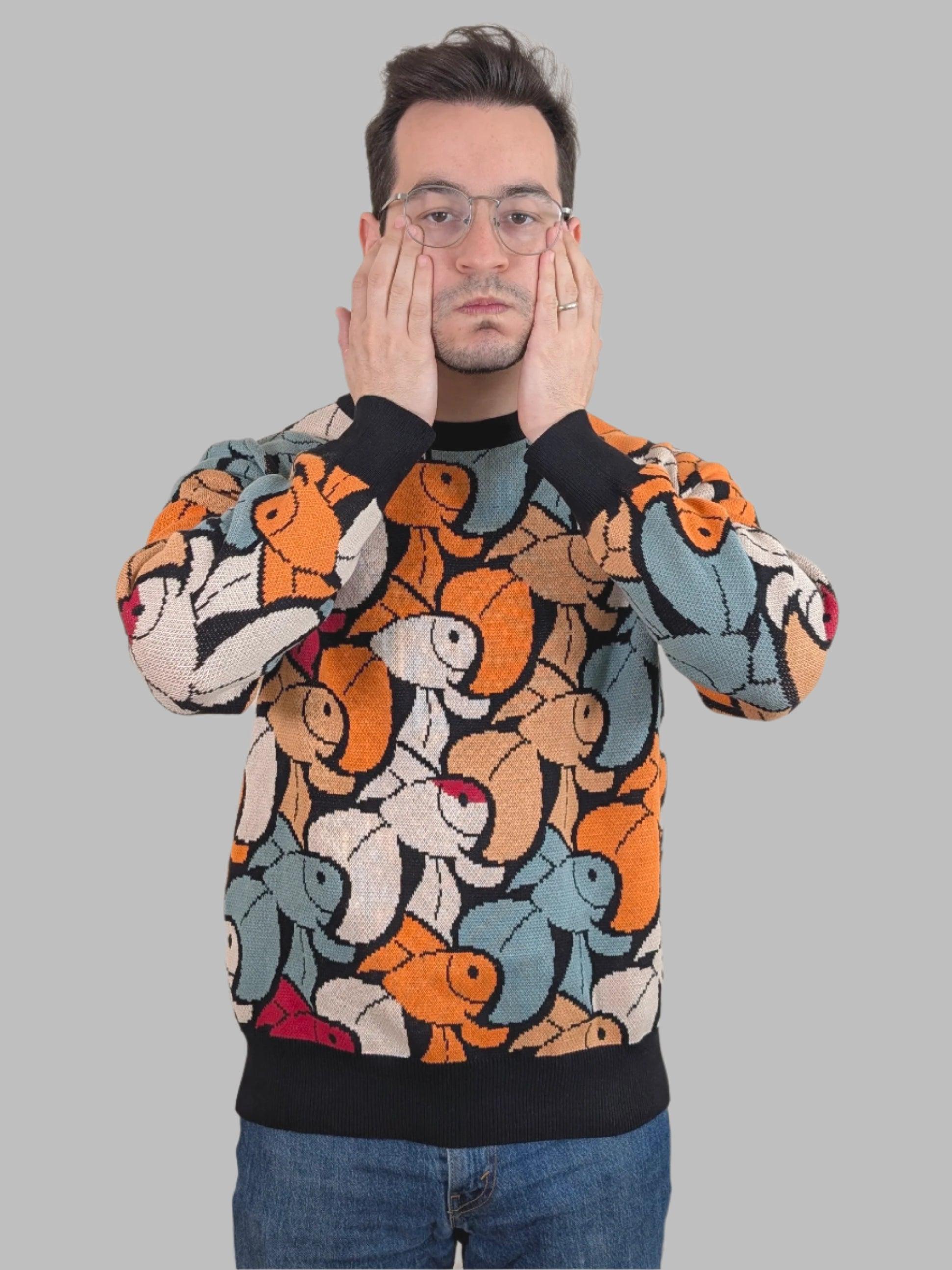 Muted Goldfish Sweater - Sleepy Peach