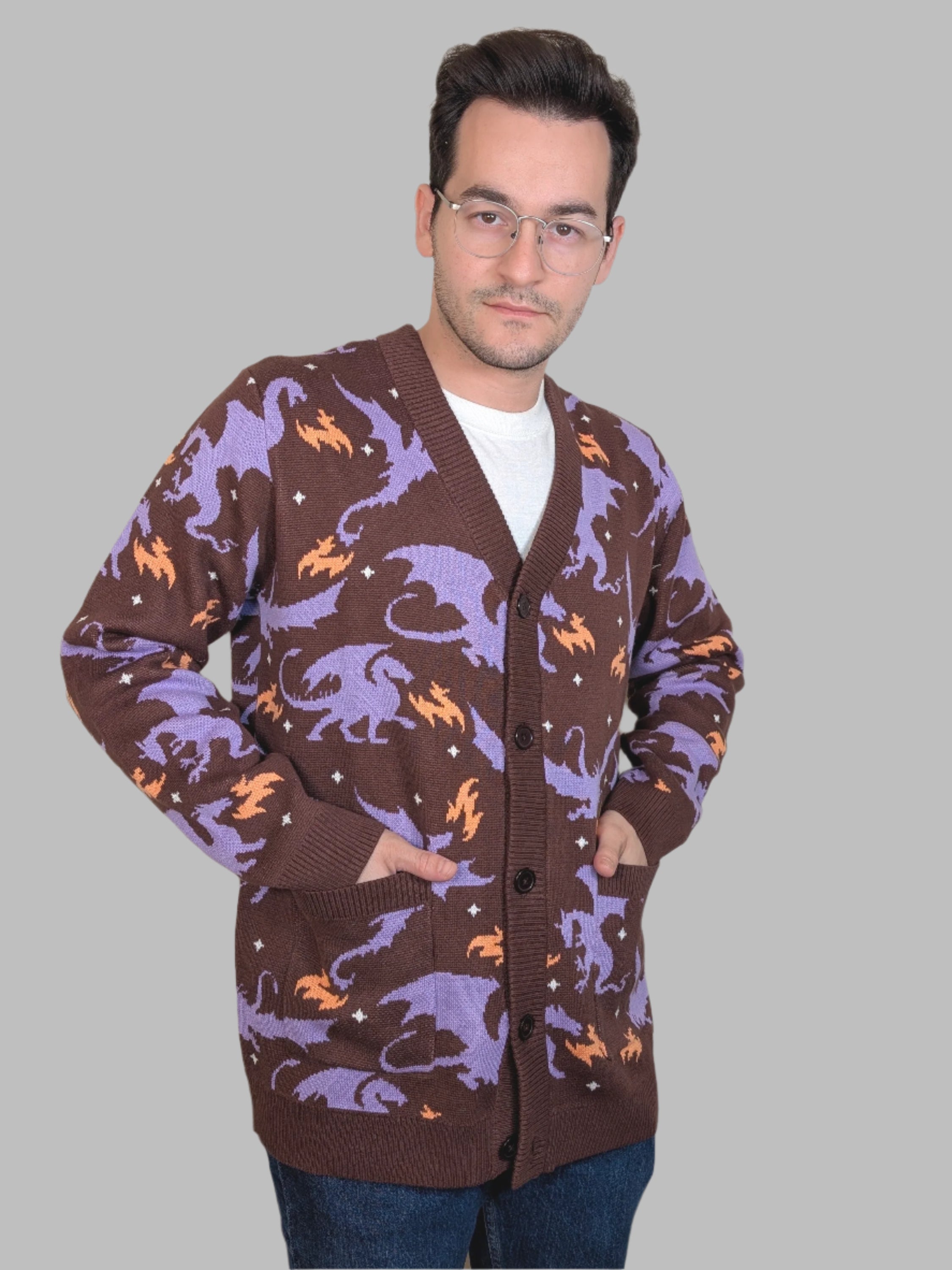 Night Scorcher Dragon Cardigan - Sleepy Peach
