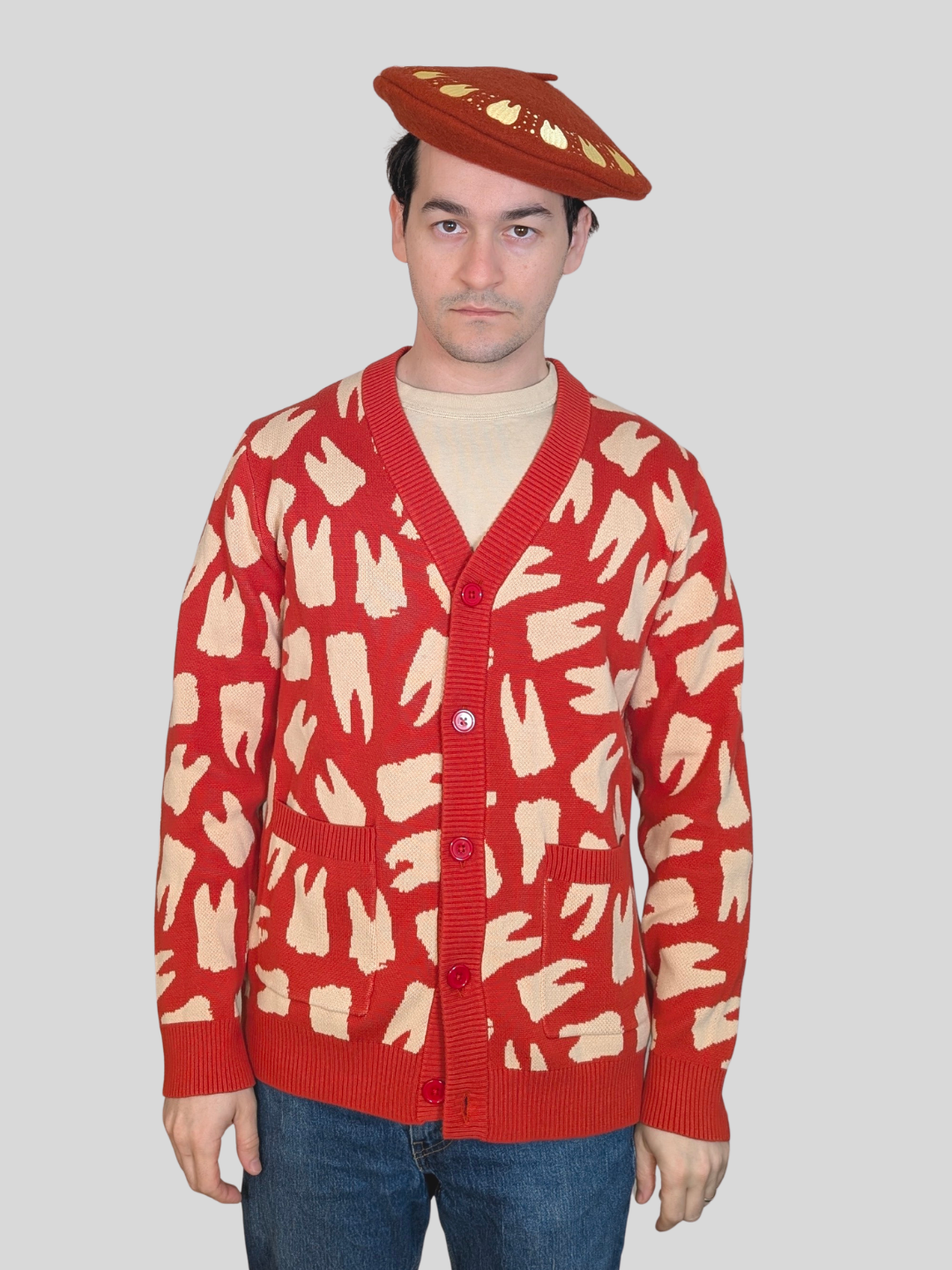 Nothing but the Tooth Beret - Sleepy Peach