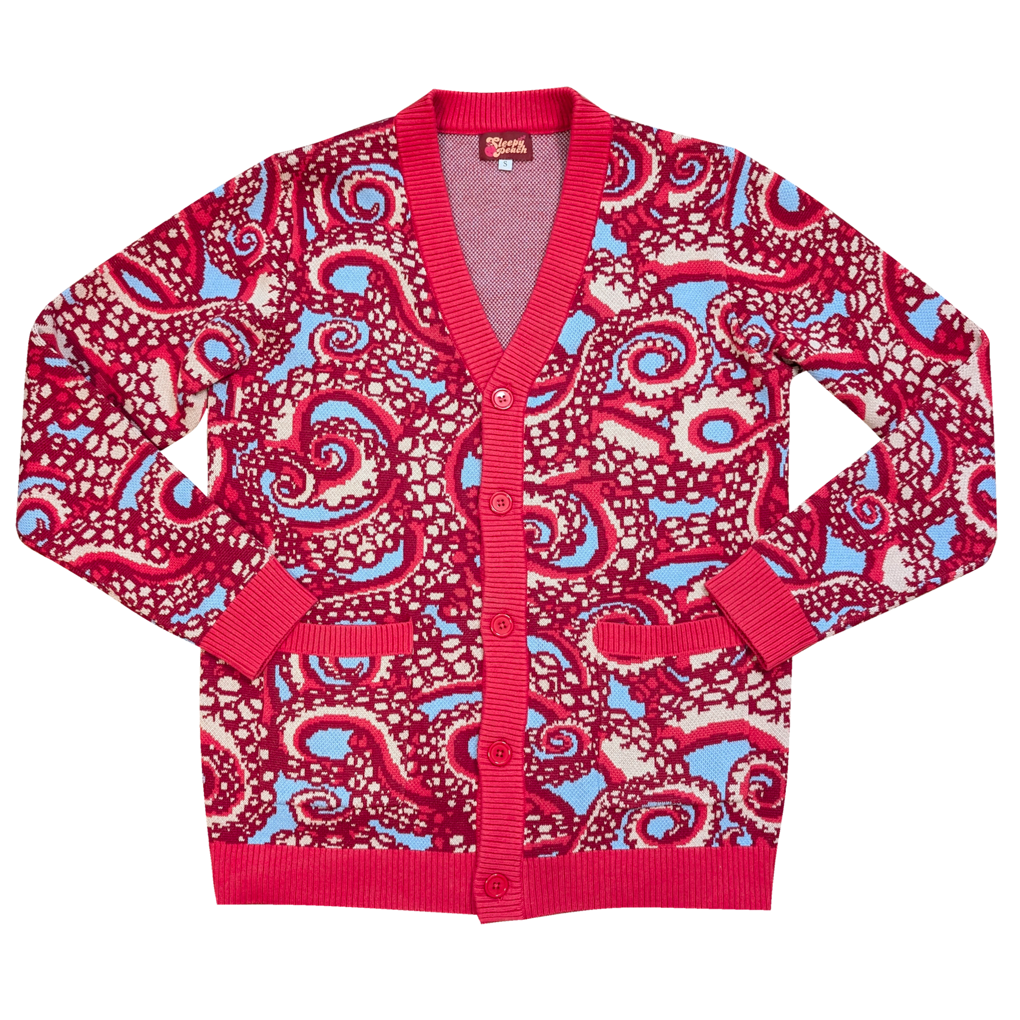 Paisley Octopus Cardigan - Sleepy Peach
