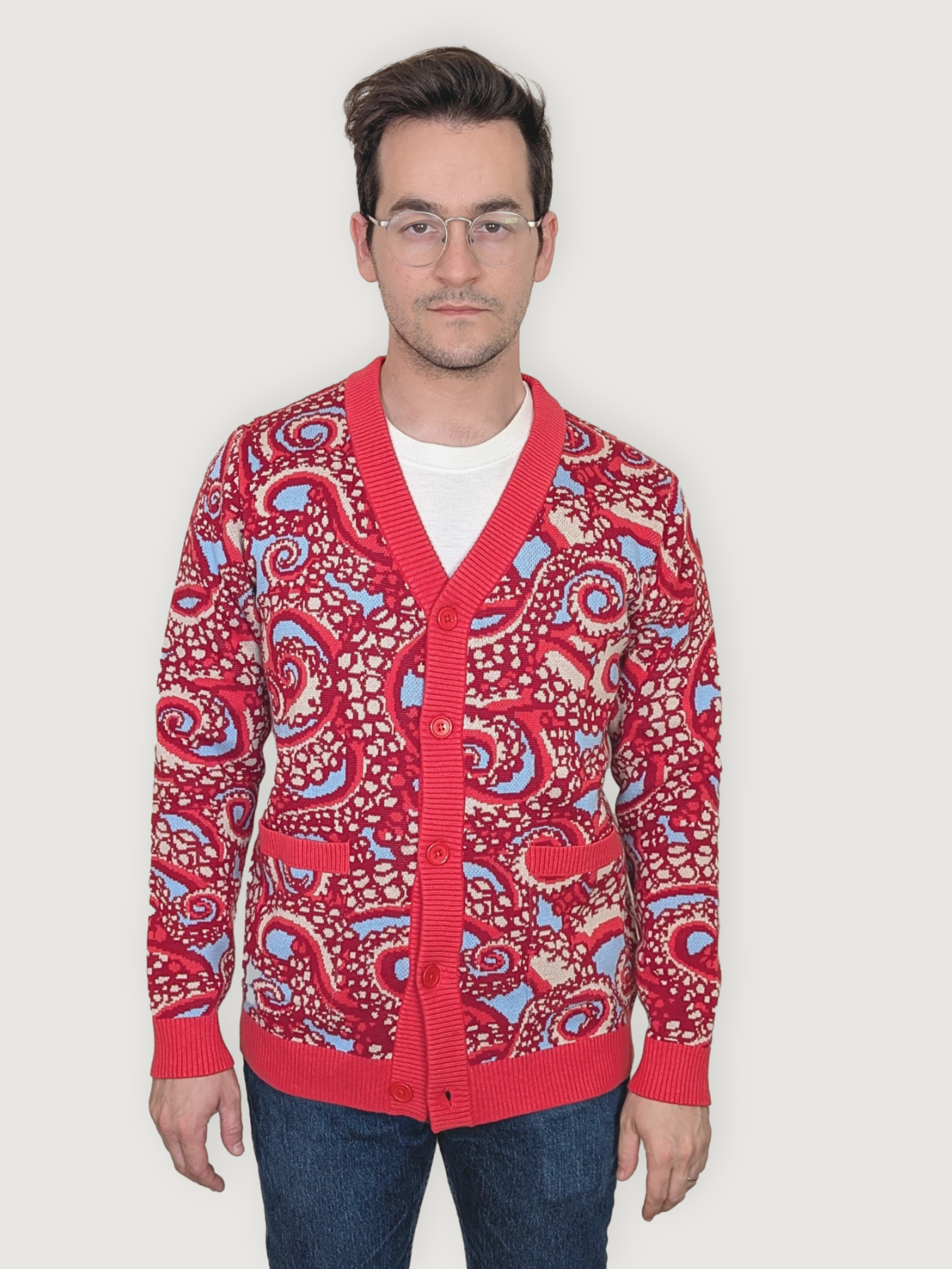 Paisley Octopus Cardigan - Sleepy Peach 241