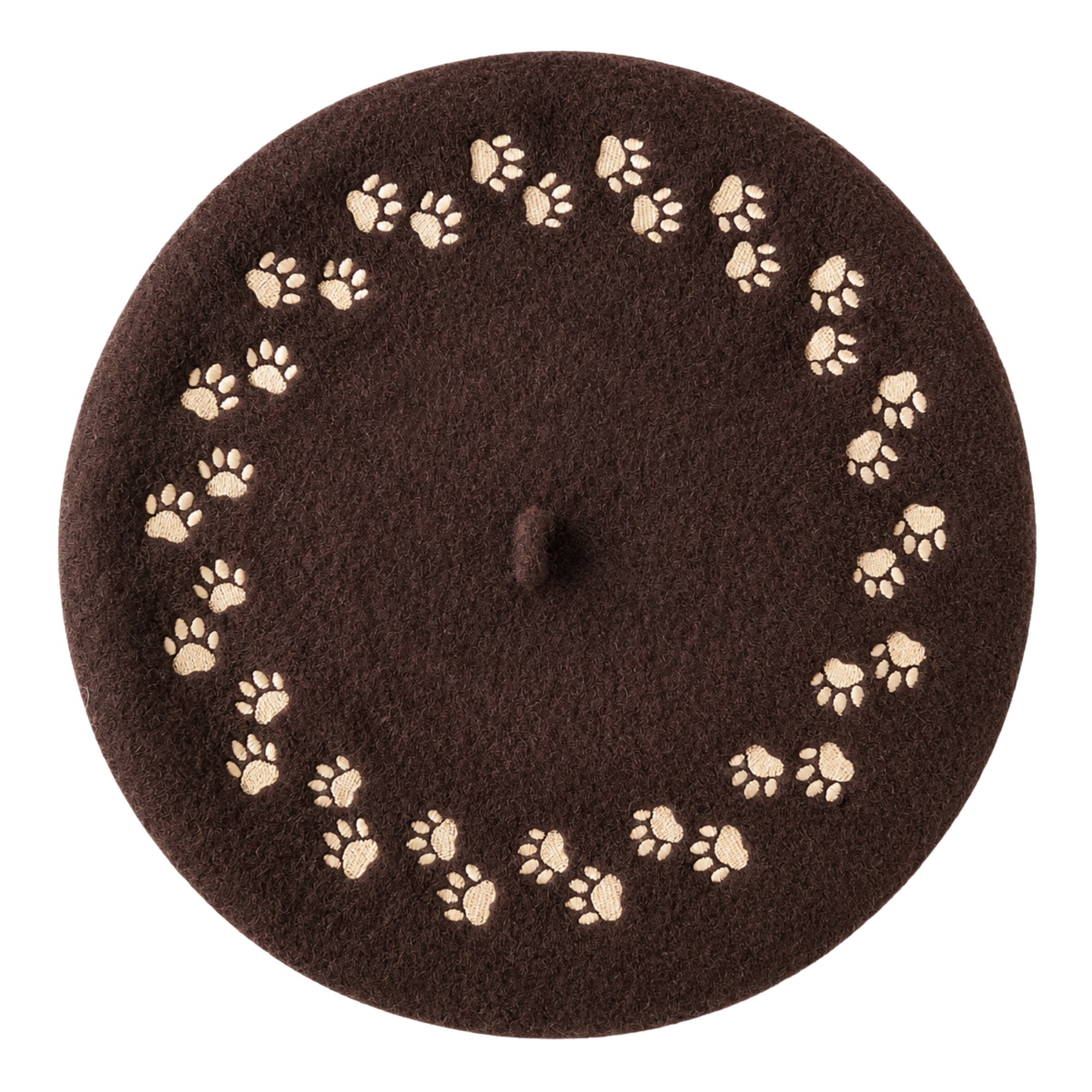 Paw Print Beret - Sleepy Peach