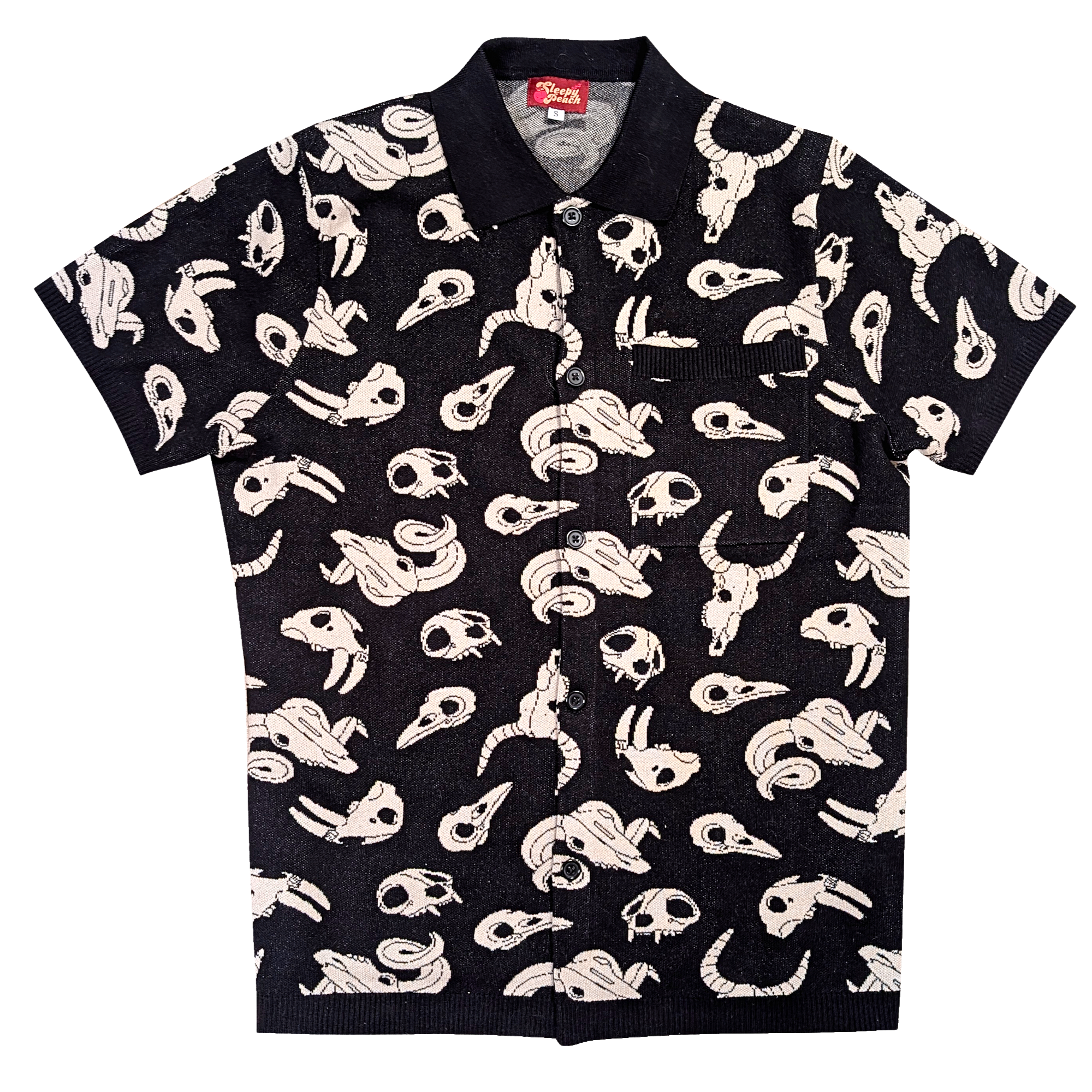 Sleepy Peach - Animal Skulls Button Up