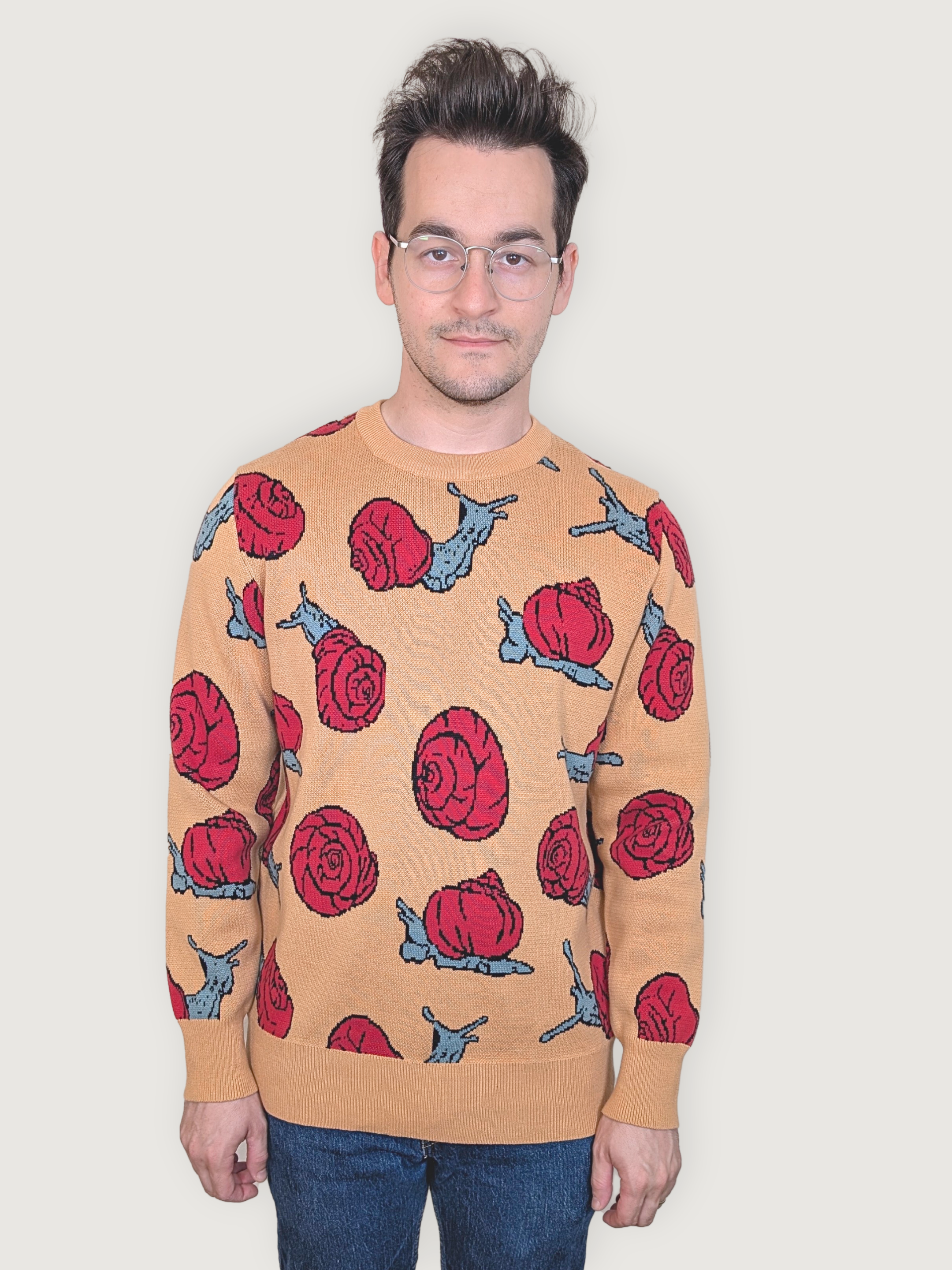 Snails Just Wanna Have Fun Sweater - Sleepy Peach 191