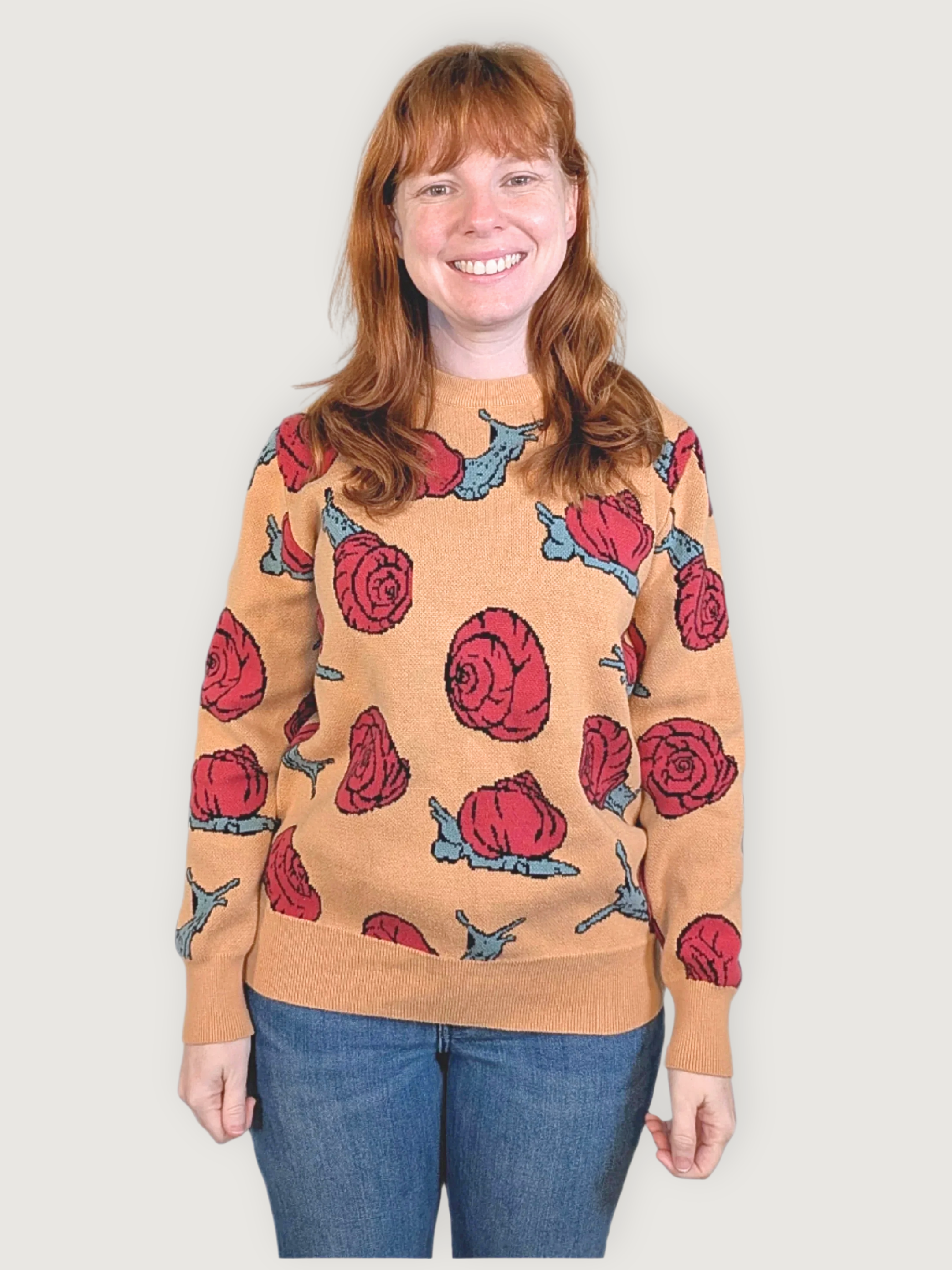Snails Just Wanna Have Fun Sweater - Sleepy Peach 191