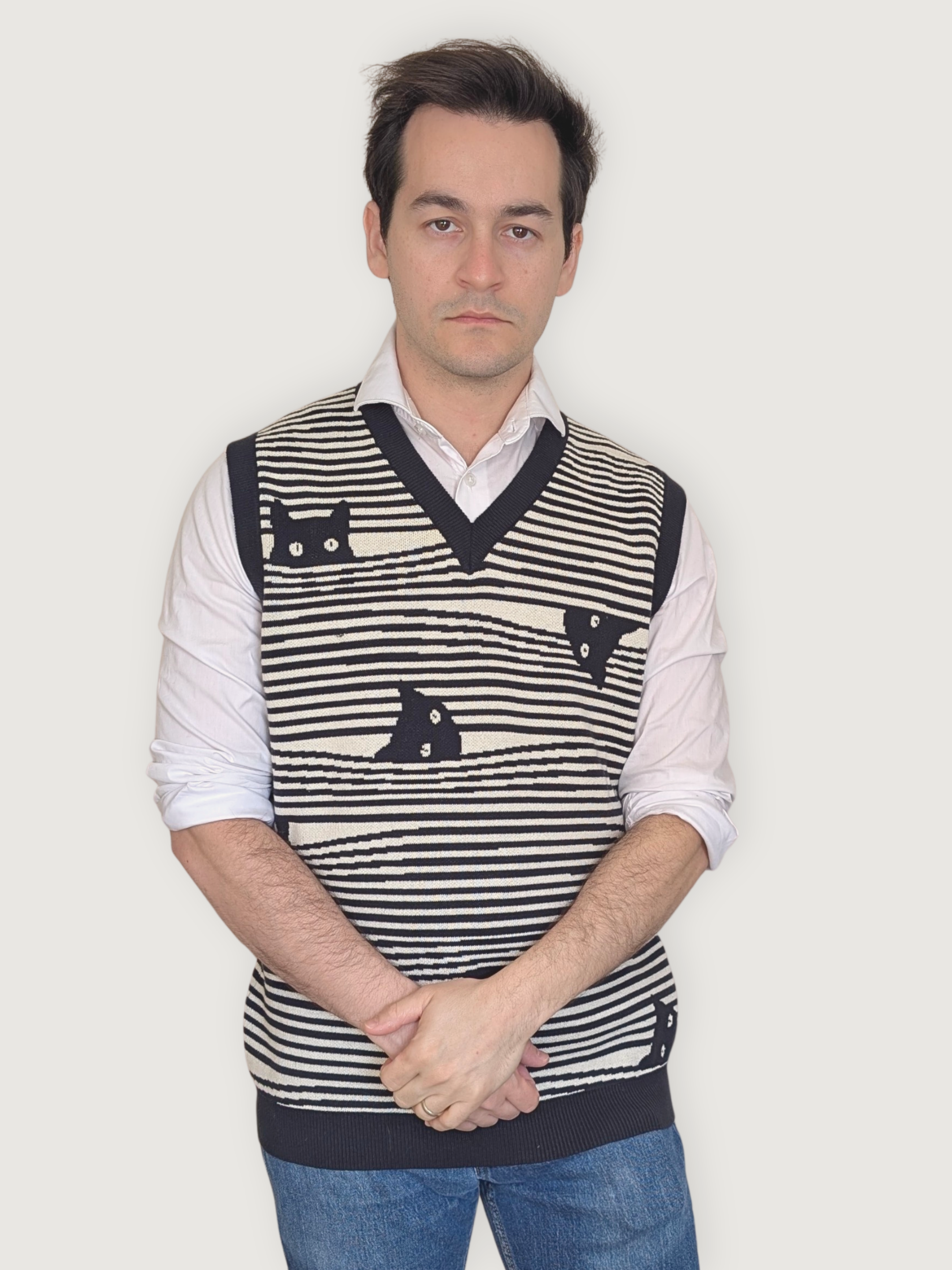 Striped Catastrophe Vest - Sleepy Peach
