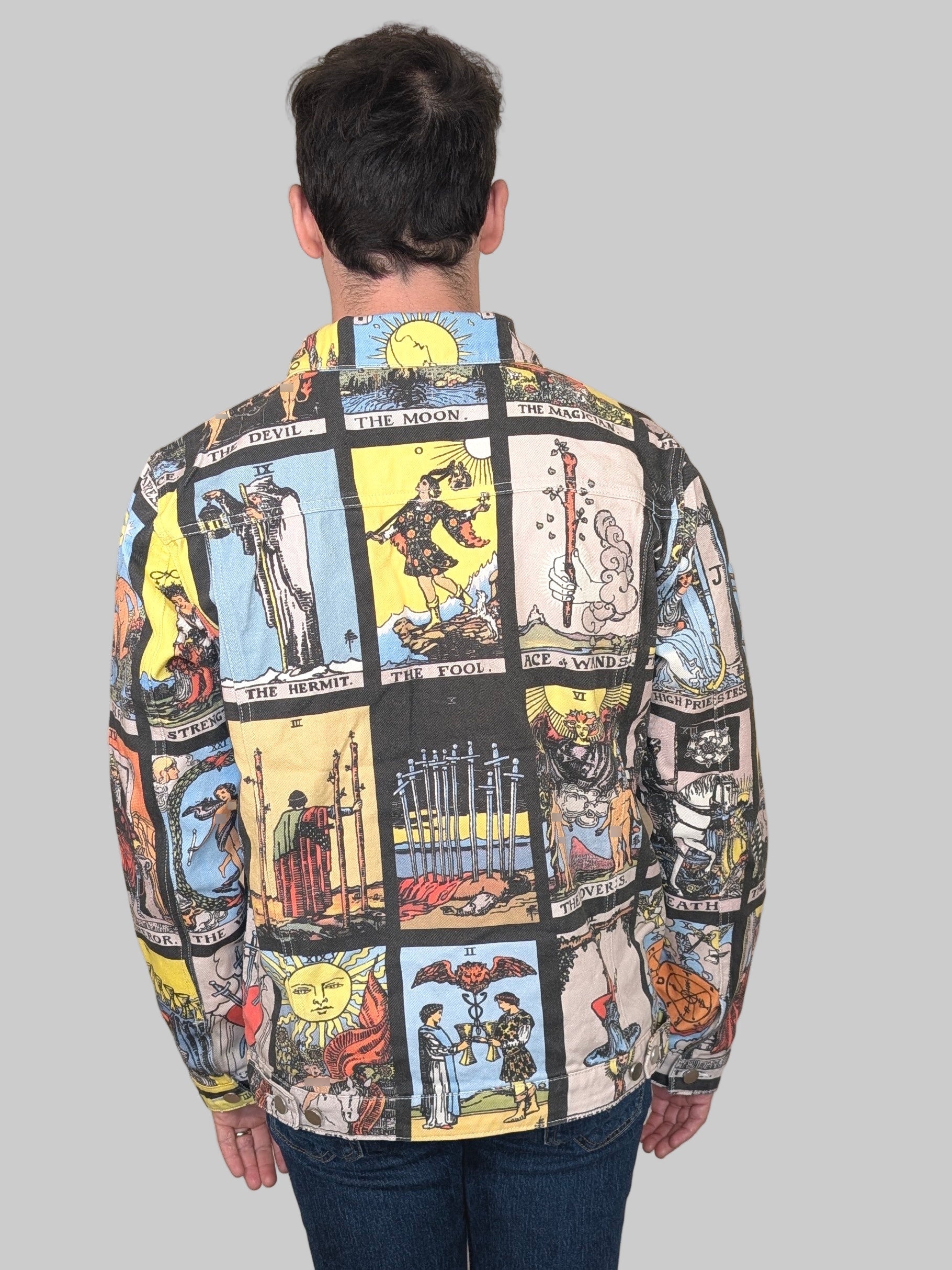Tarot Card Denim Jacket - Sleepy Peach