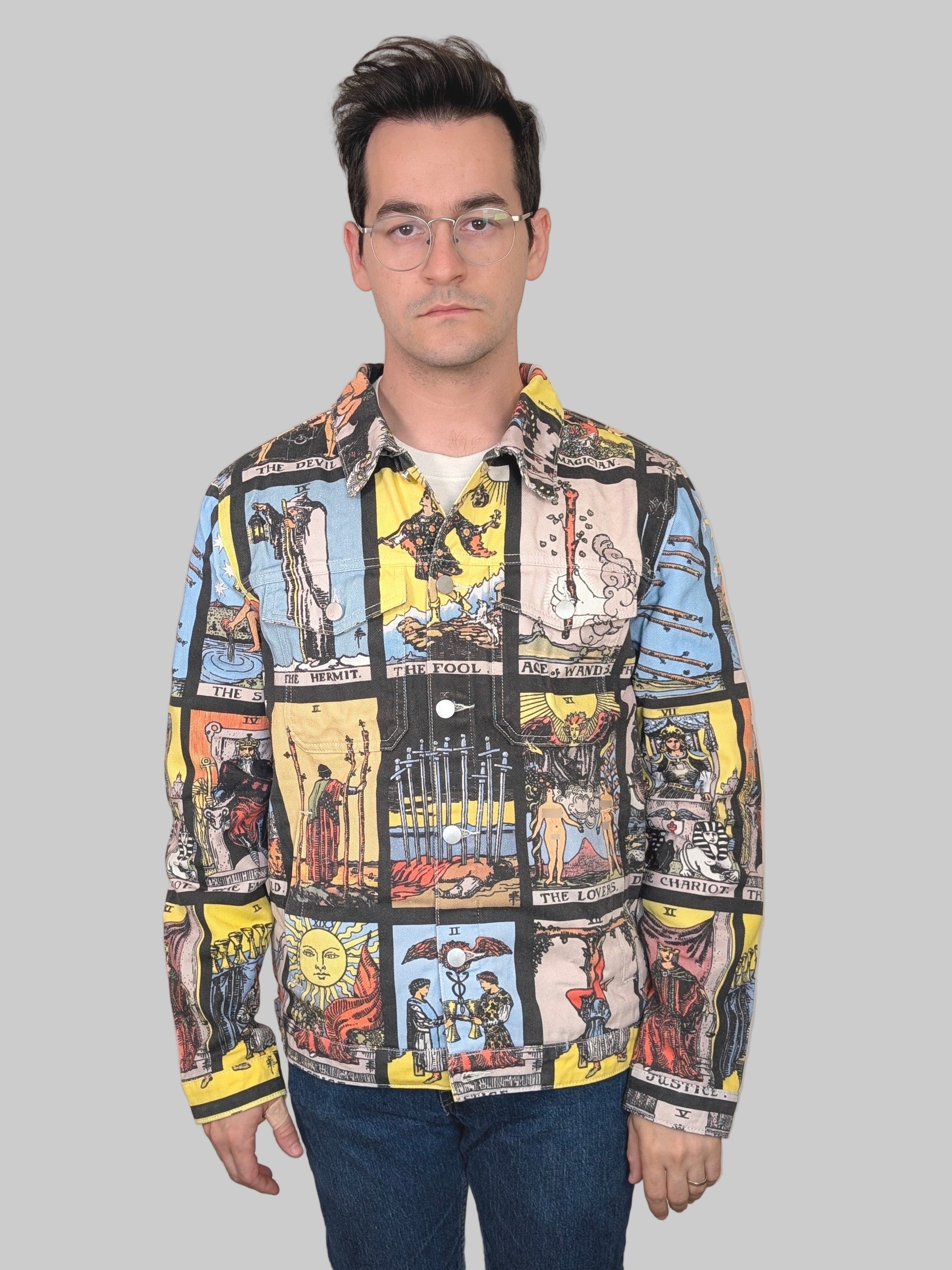 Tarot Card Denim Jacket - Sleepy Peach