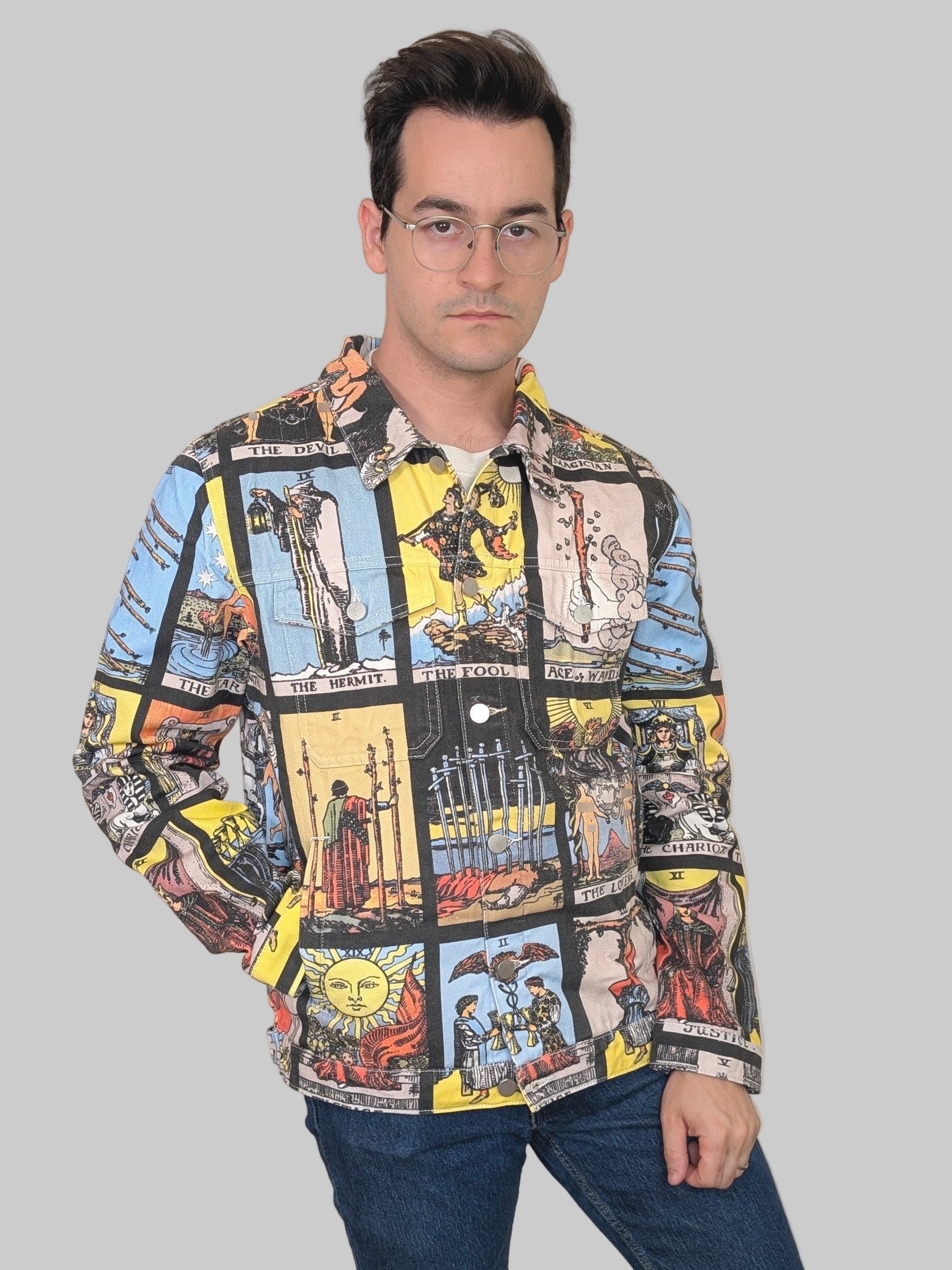 Tarot Card Denim Jacket - Sleepy Peach