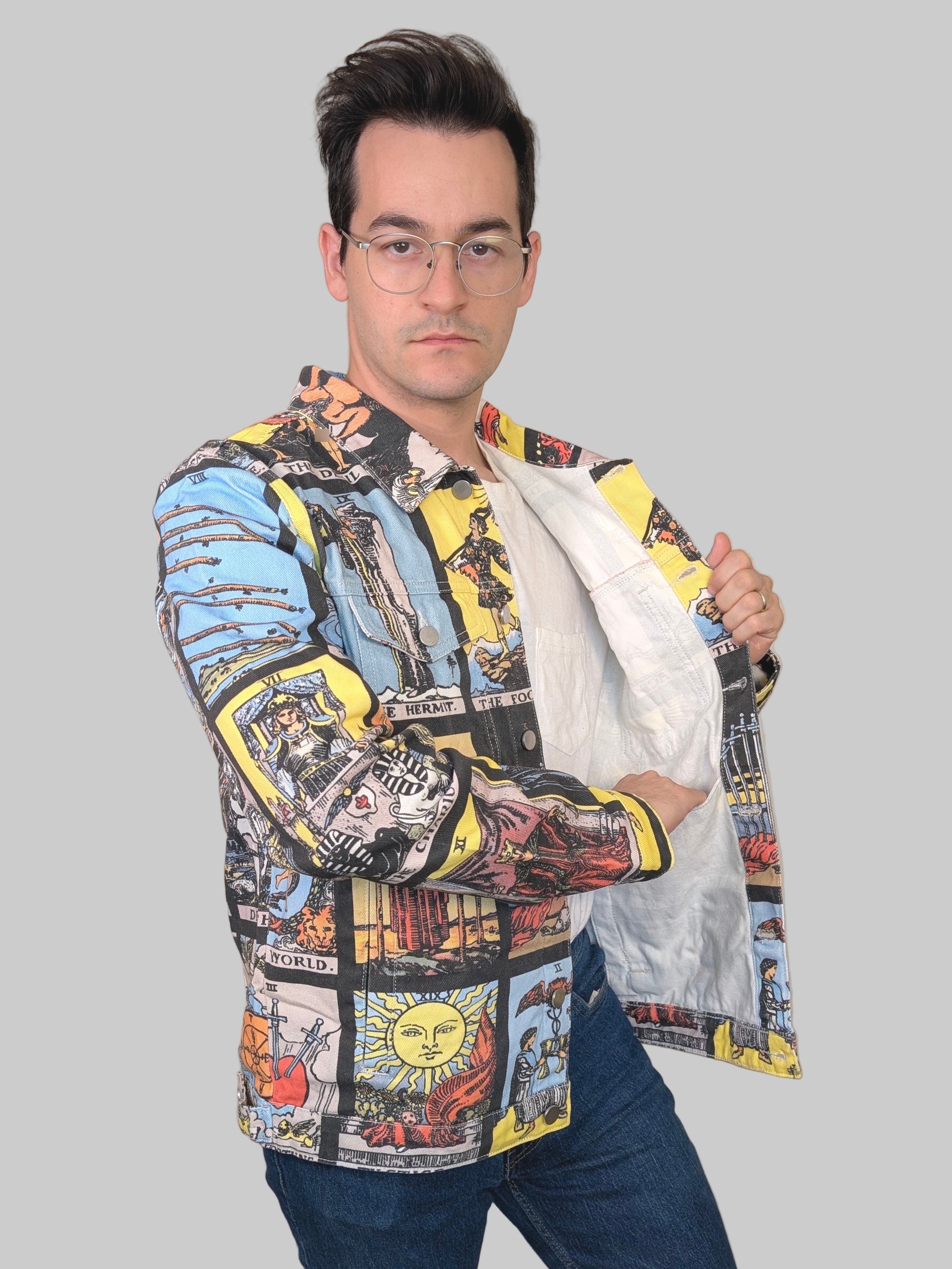 Tarot Card Denim Jacket - Sleepy Peach