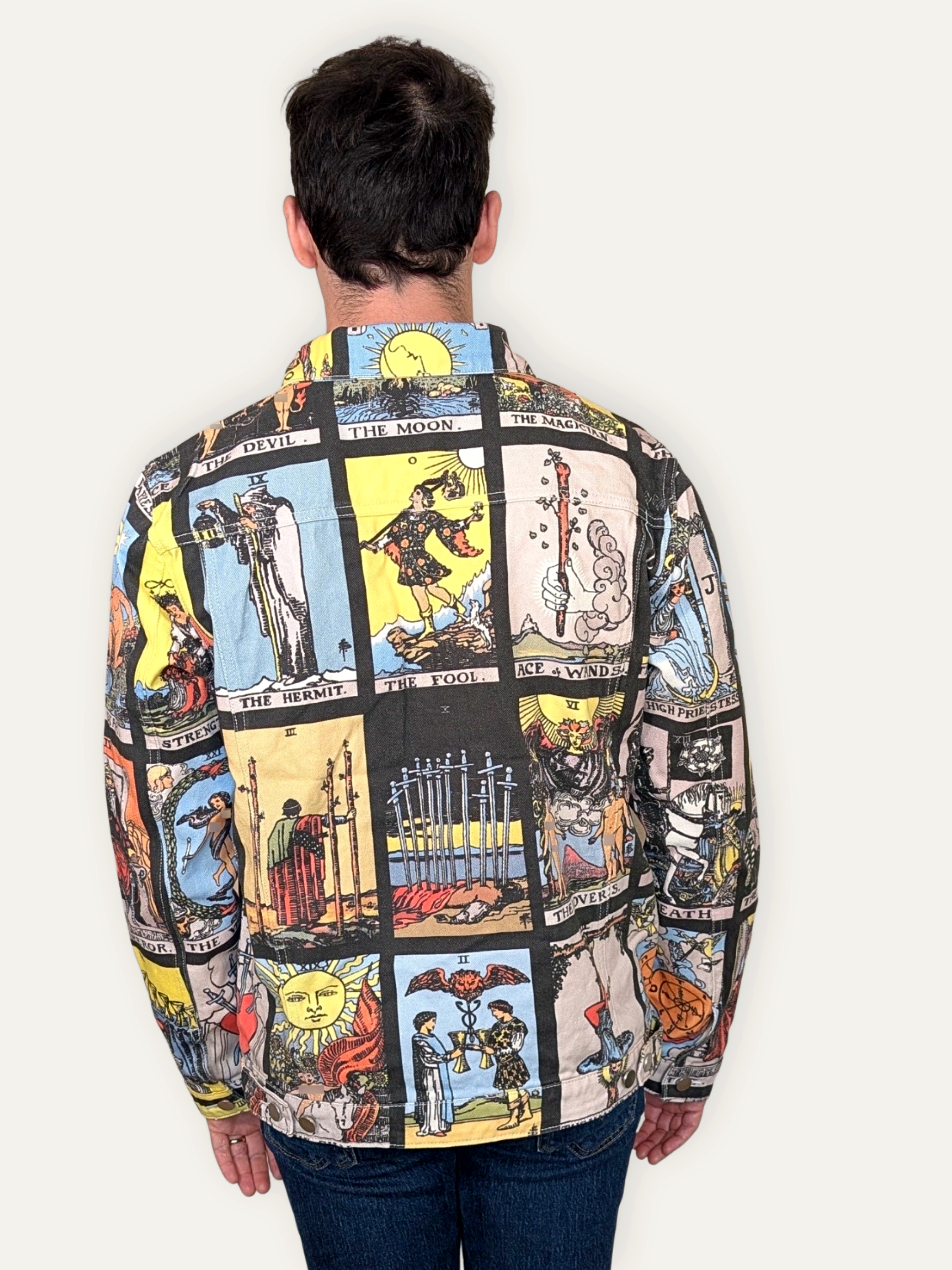Sleepy Peach - Tarot Card Denim Jacket