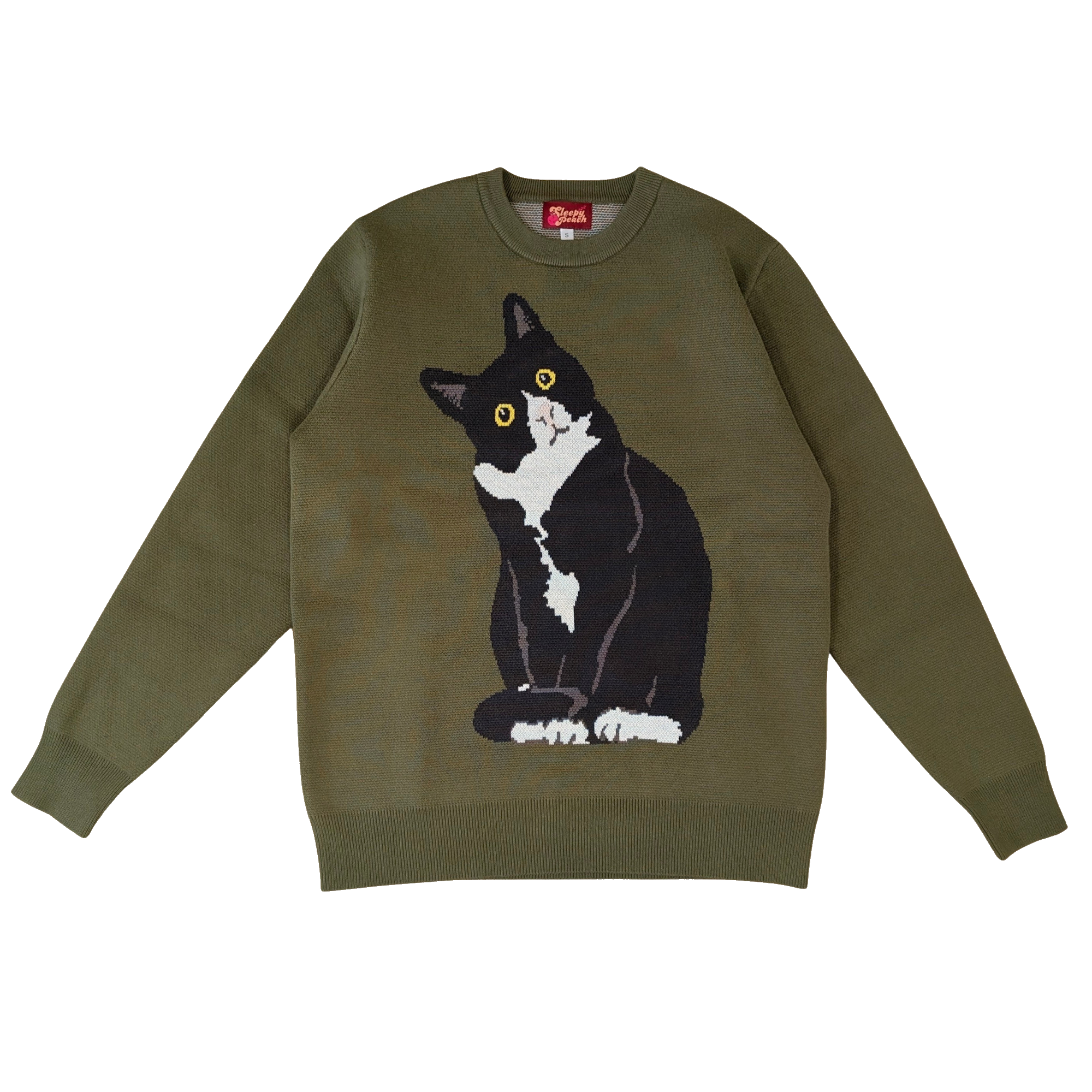 Tuxedo Cat Sweater - Sleepy Peach