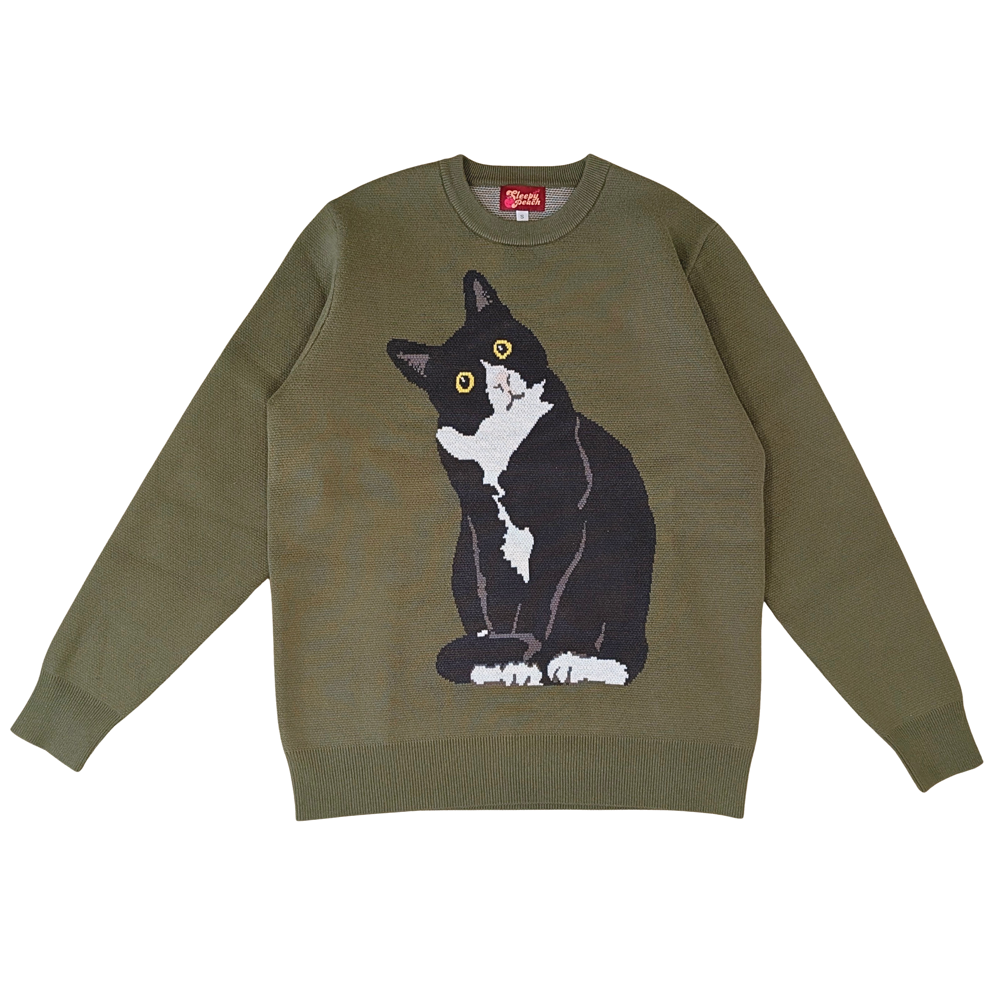Tuxedo Cat Sweater - Sleepy Peach 24234