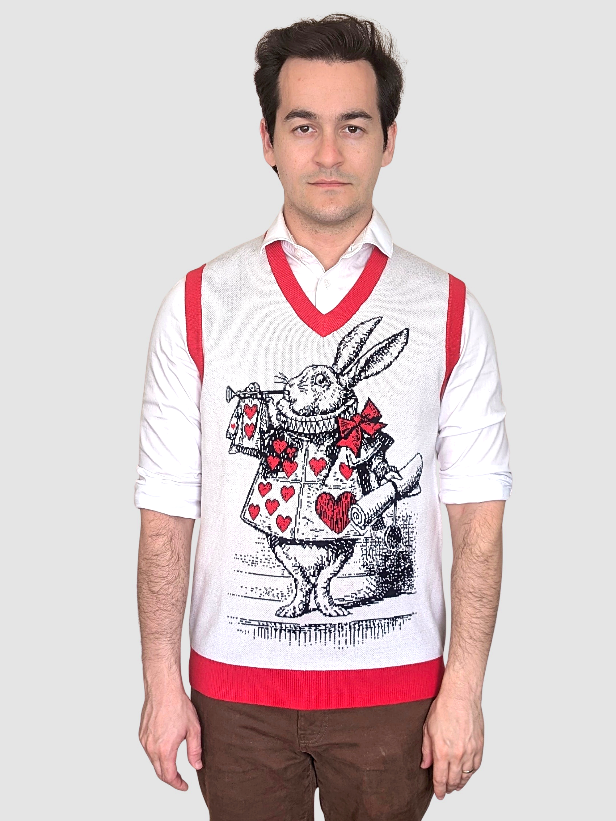 Sleepy Peach - White Rabbit Vest